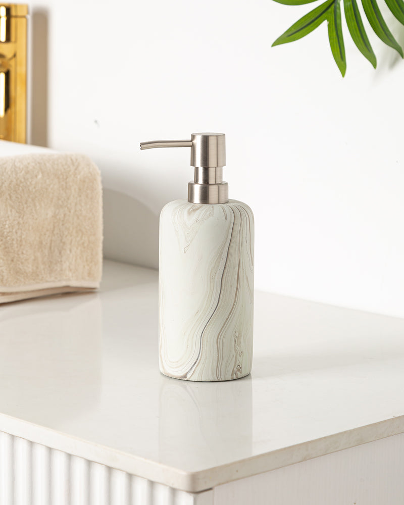 Premium Polyresin Bath Set Abstract Marble Pano