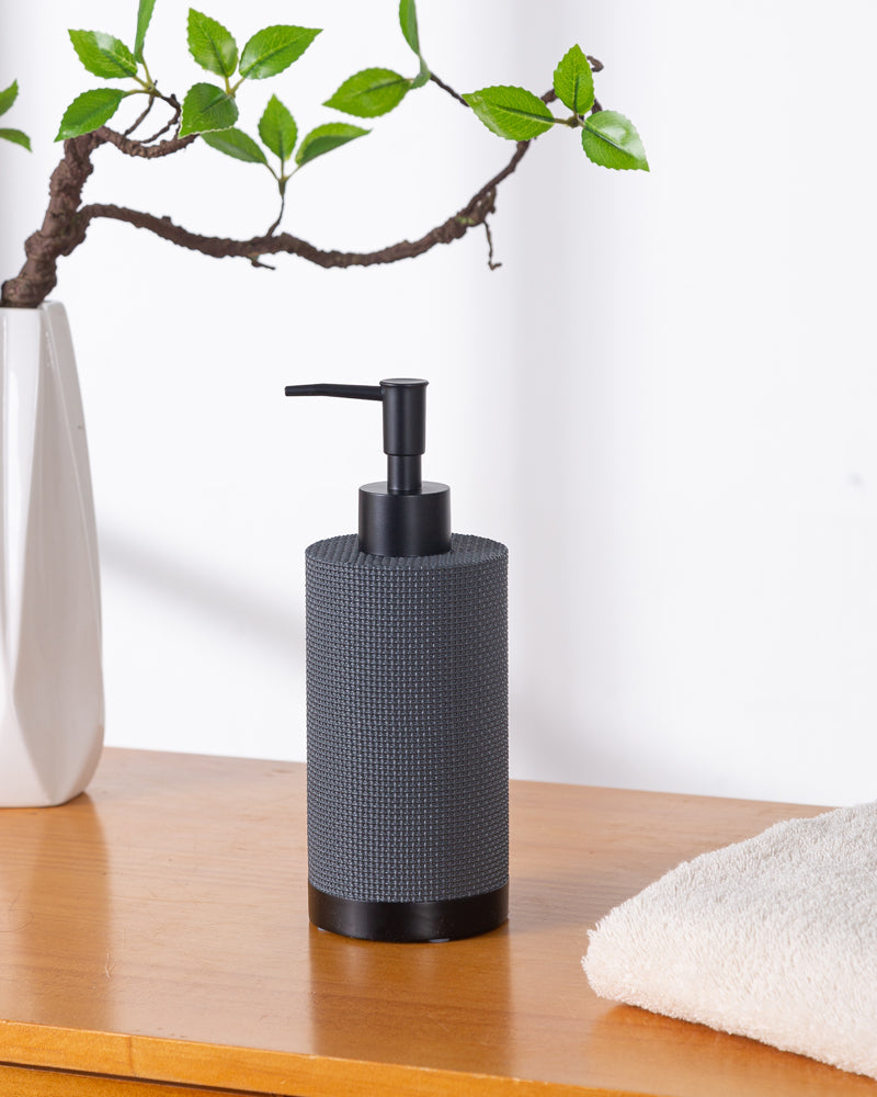 Exclusive Polyresin Bath Decor Bathroom Accessory Set of 4 Charcoal Pano