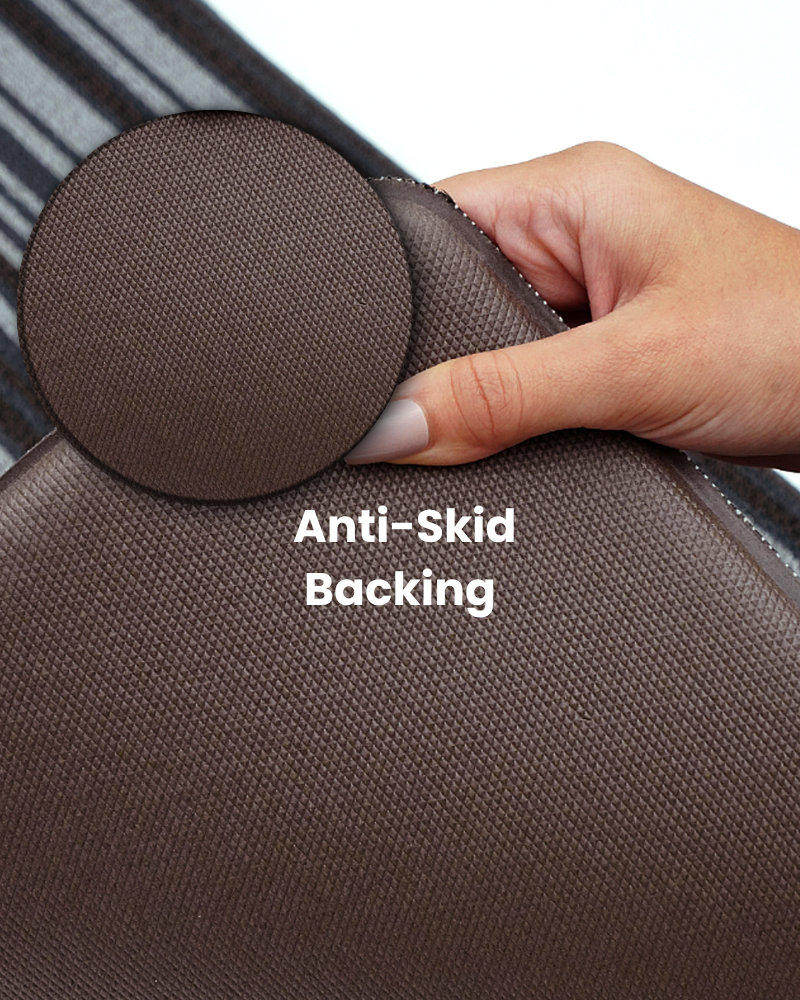 Linea Grey Anti-Skid Outdoor Mat -Pano