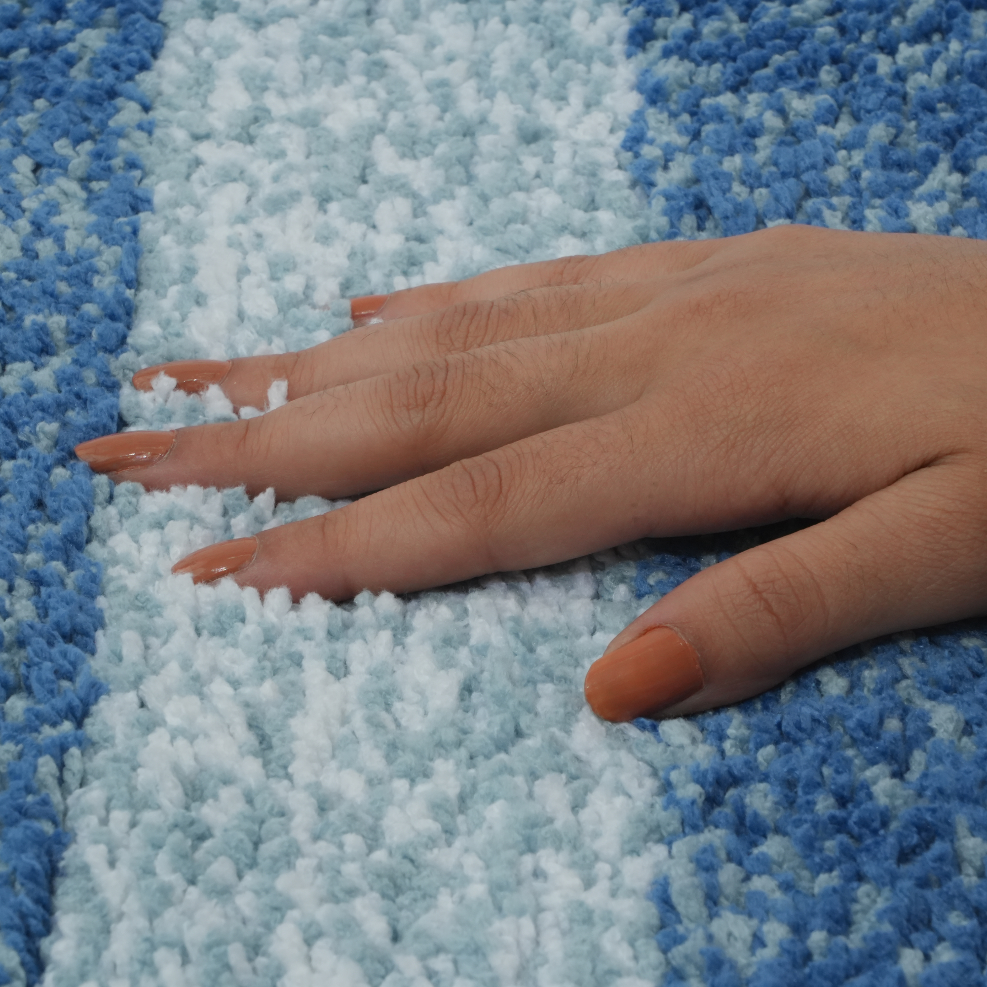 Textured Anti Skid Blue soft Bathmat