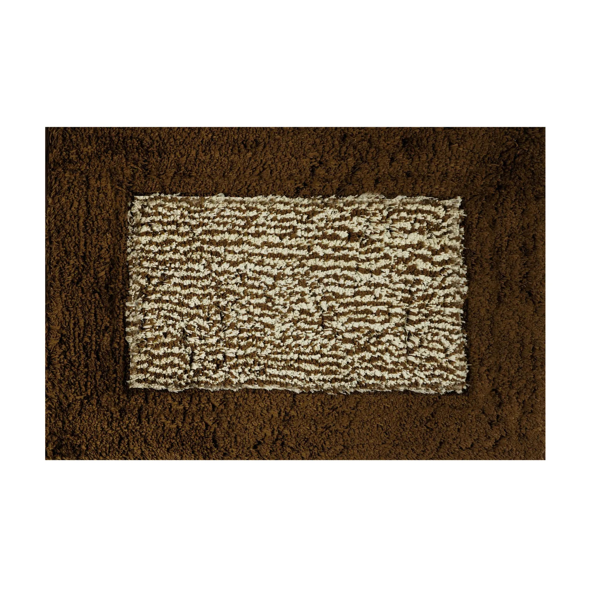 Bold Frame Microfiber Anti Skid Brown Bathmat