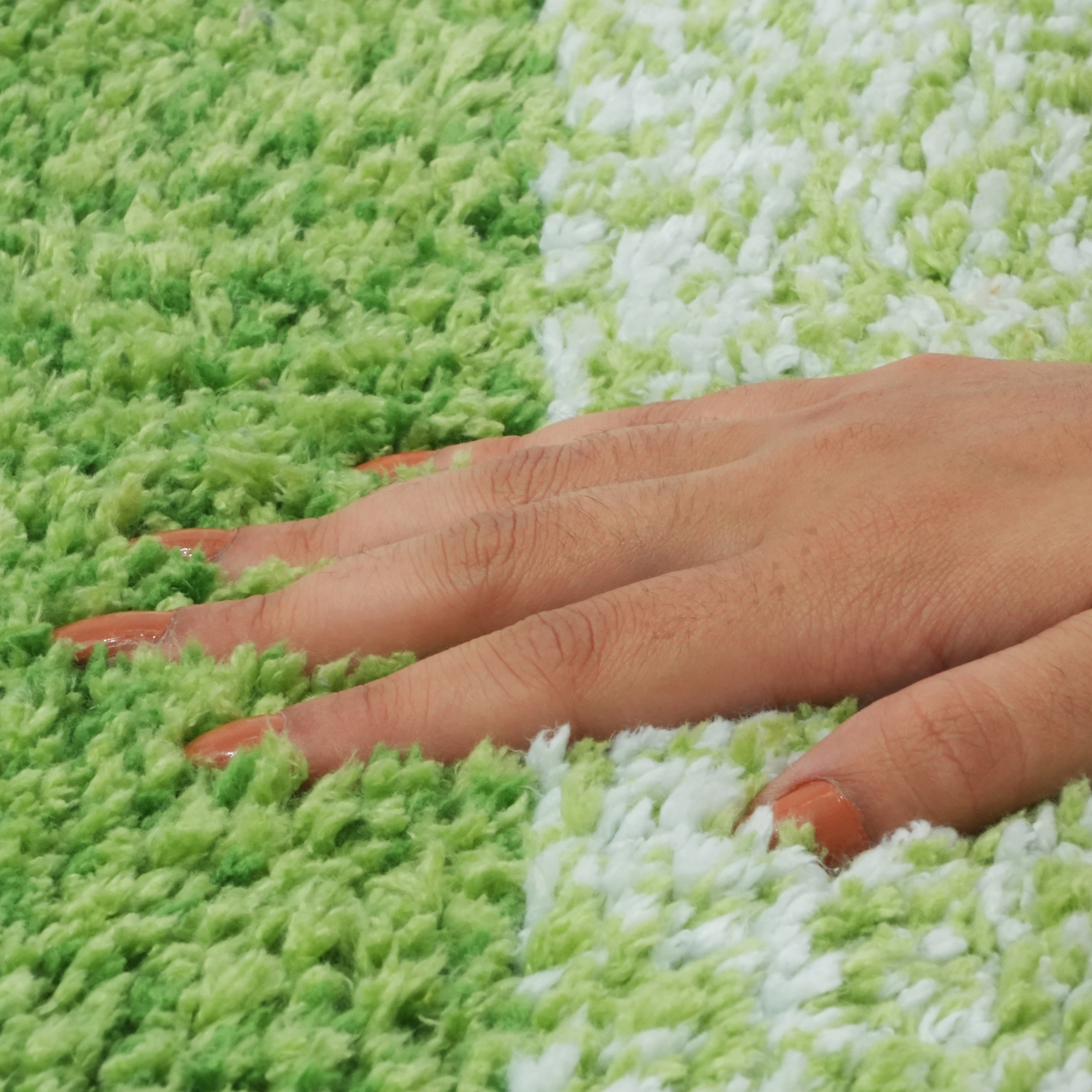 Textured Anti Skid Green Bathroom Washable Runner -Pano Pano