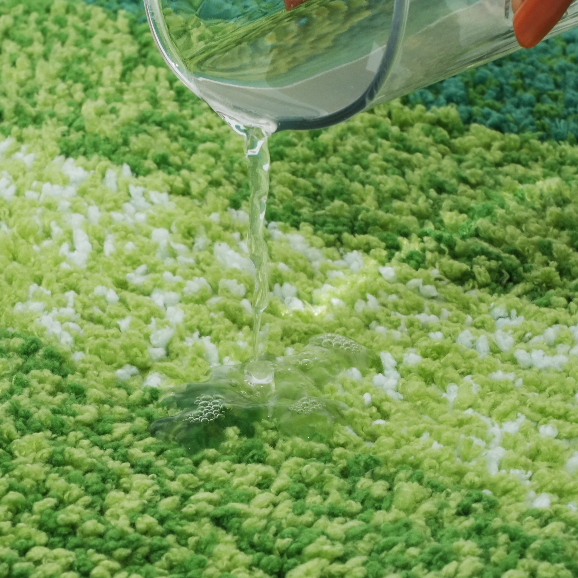 Textured Anti Skid Green Bathroom Washable Runner -Pano Pano