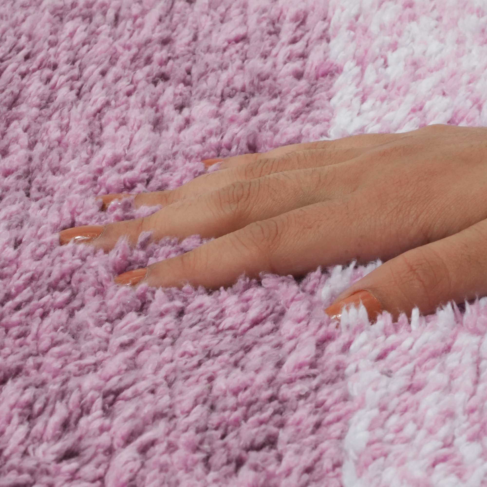 Textured Anti Skid Purple Bathroom Washable Runner -Pano Pano