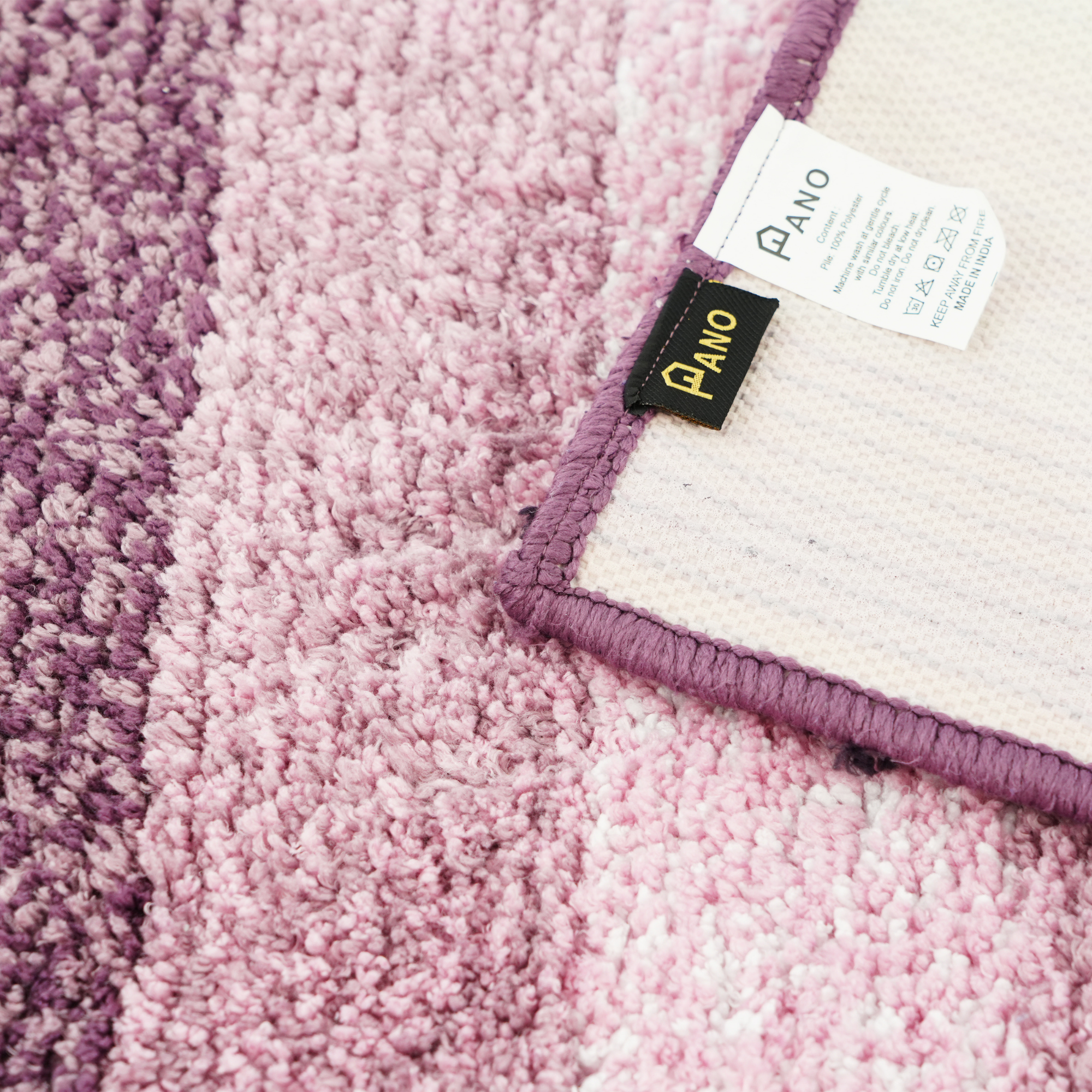 Textured Anti Skid Purple Bathroom Washable Runner -Pano Pano