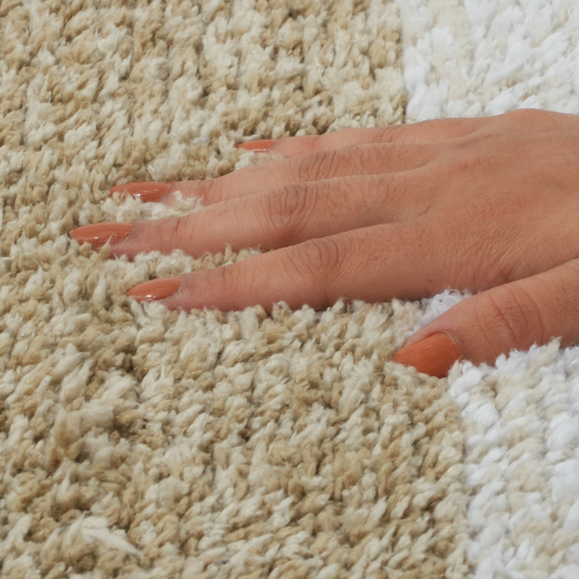 Textured Anti Skid Brown Bathroom Washable Runner -Pano Pano