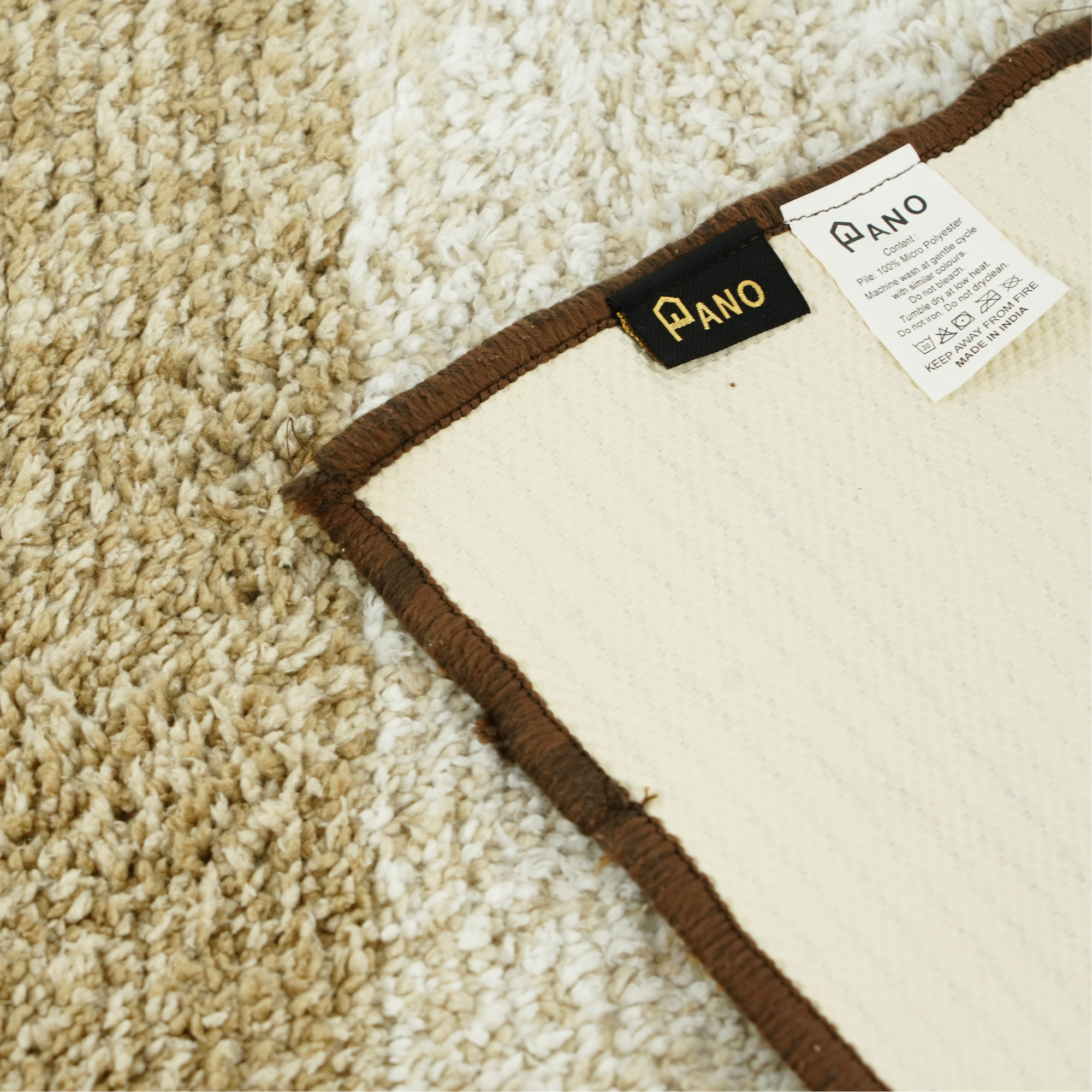 Textured Anti Skid Brown Bathroom Washable Runner -Pano Pano