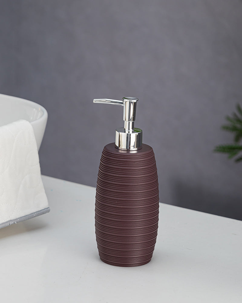 Stylish Polyresin Set of 3 with Soap Dispenser ( Plum) - Pano