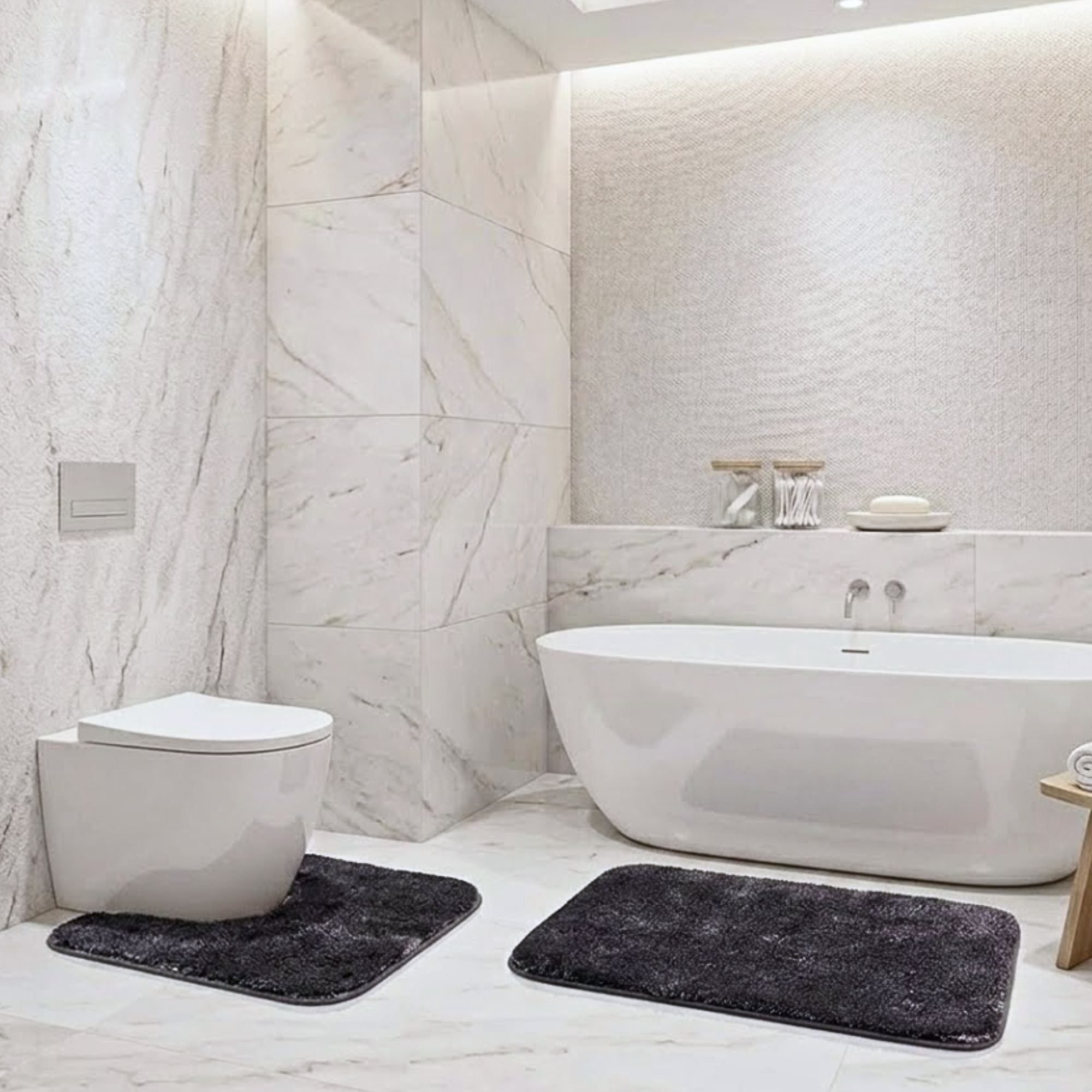 Sophia Anti Skid 2 Pcs Contour Bath Rug - Pano