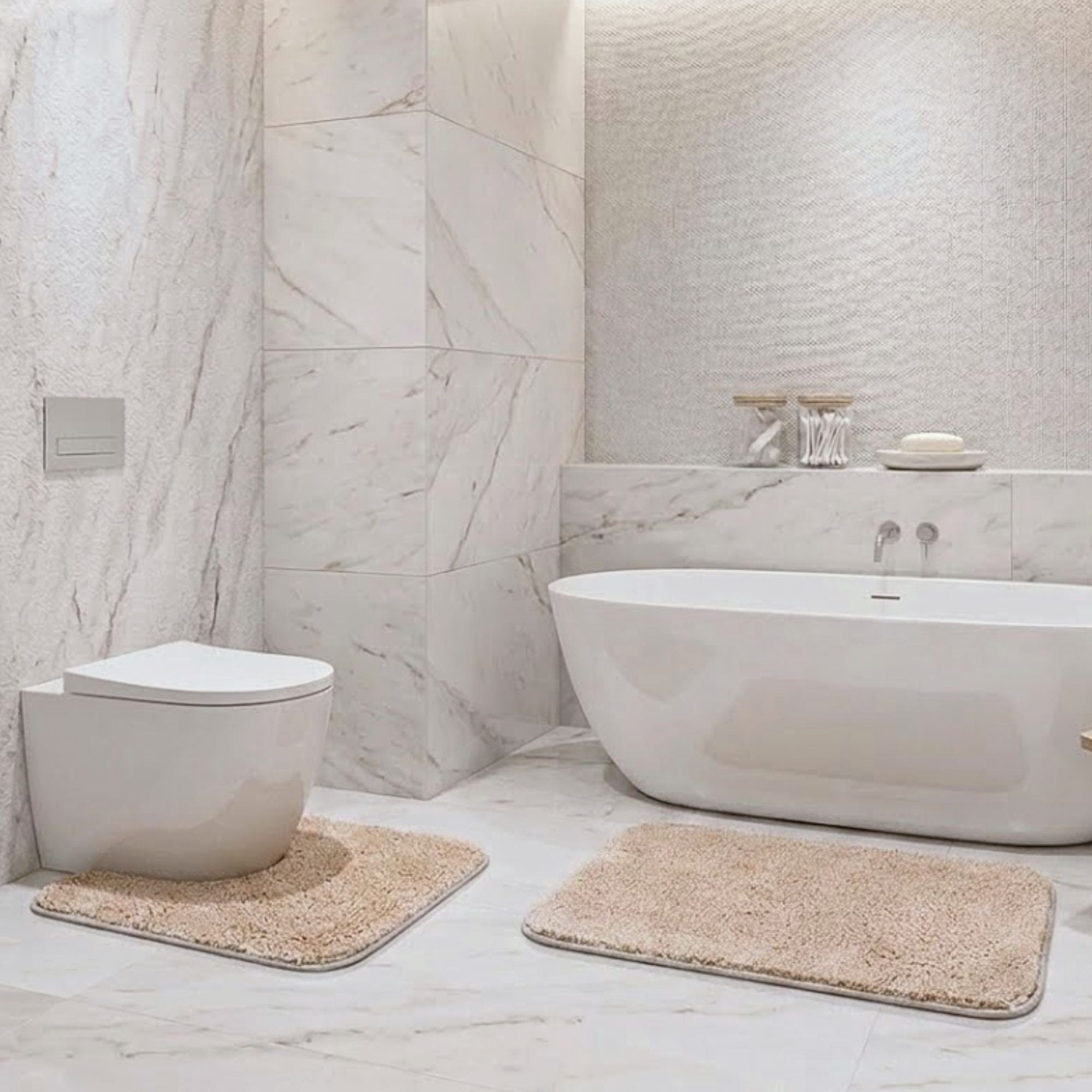 Sophia Anti Skid 2 Pcs Contour Bath Rug - Pano