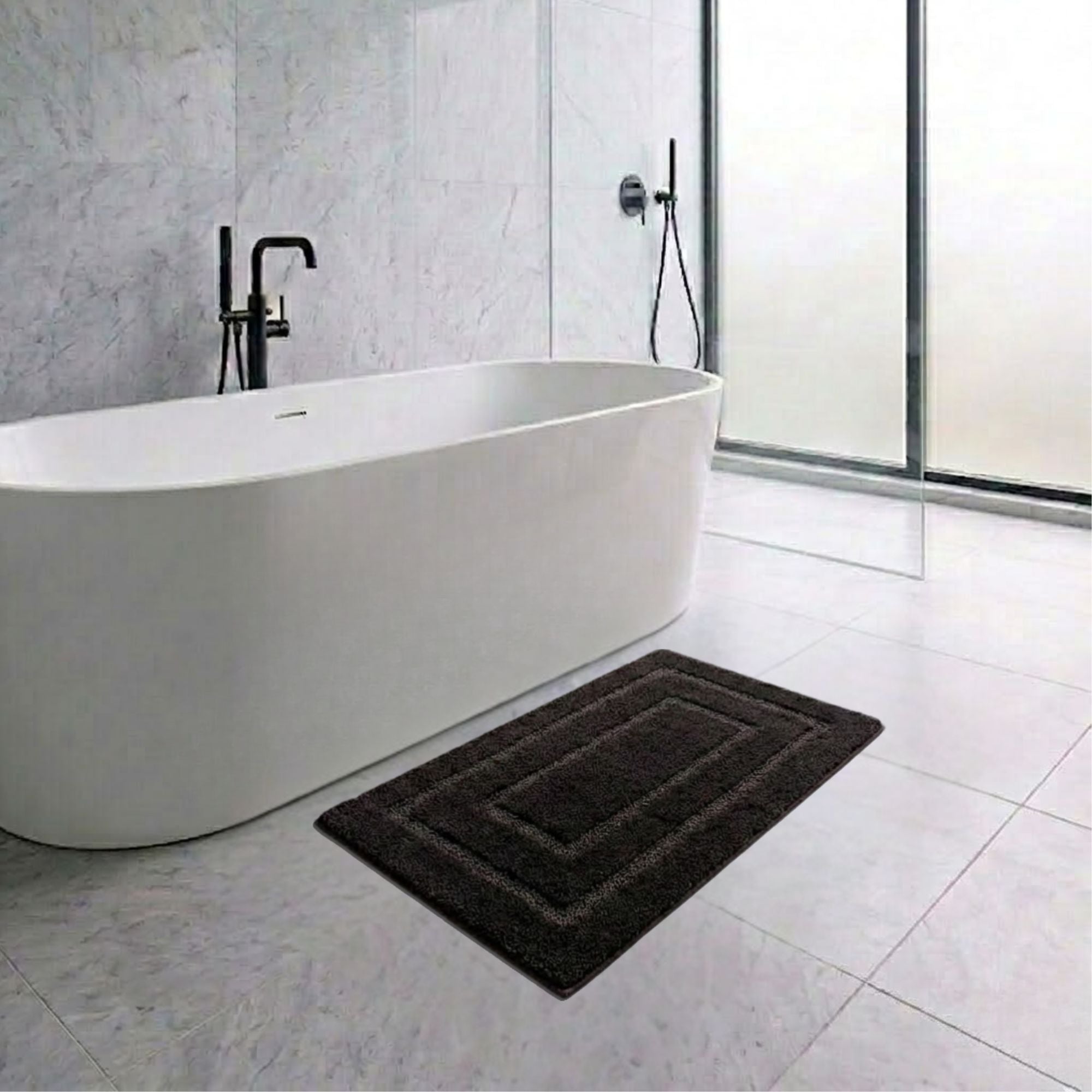 Triple Frame Anti Skid Super Soft Bathmat -Pano