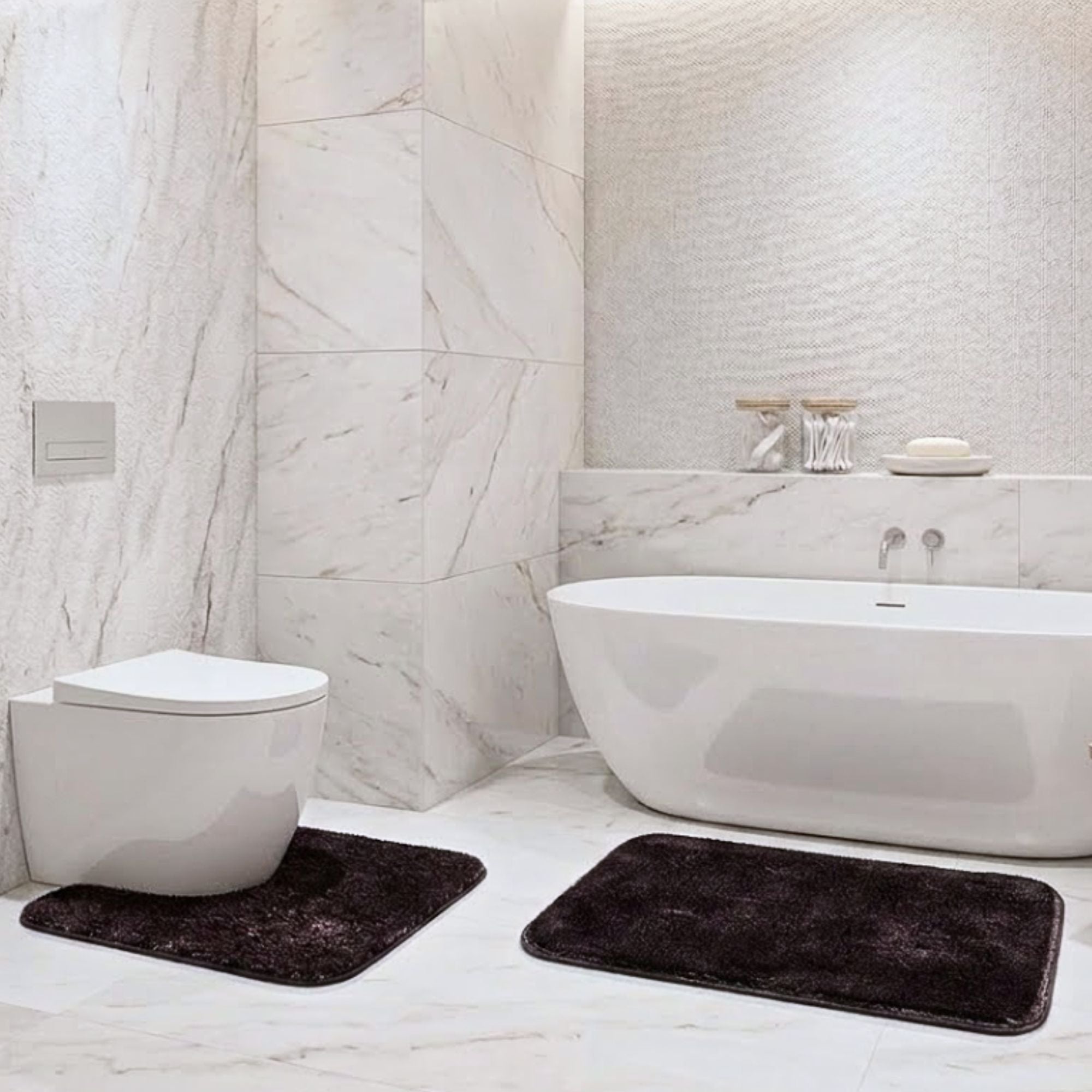 Sophia Anti Skid 2 Pcs Contour Bath Rug - Pano