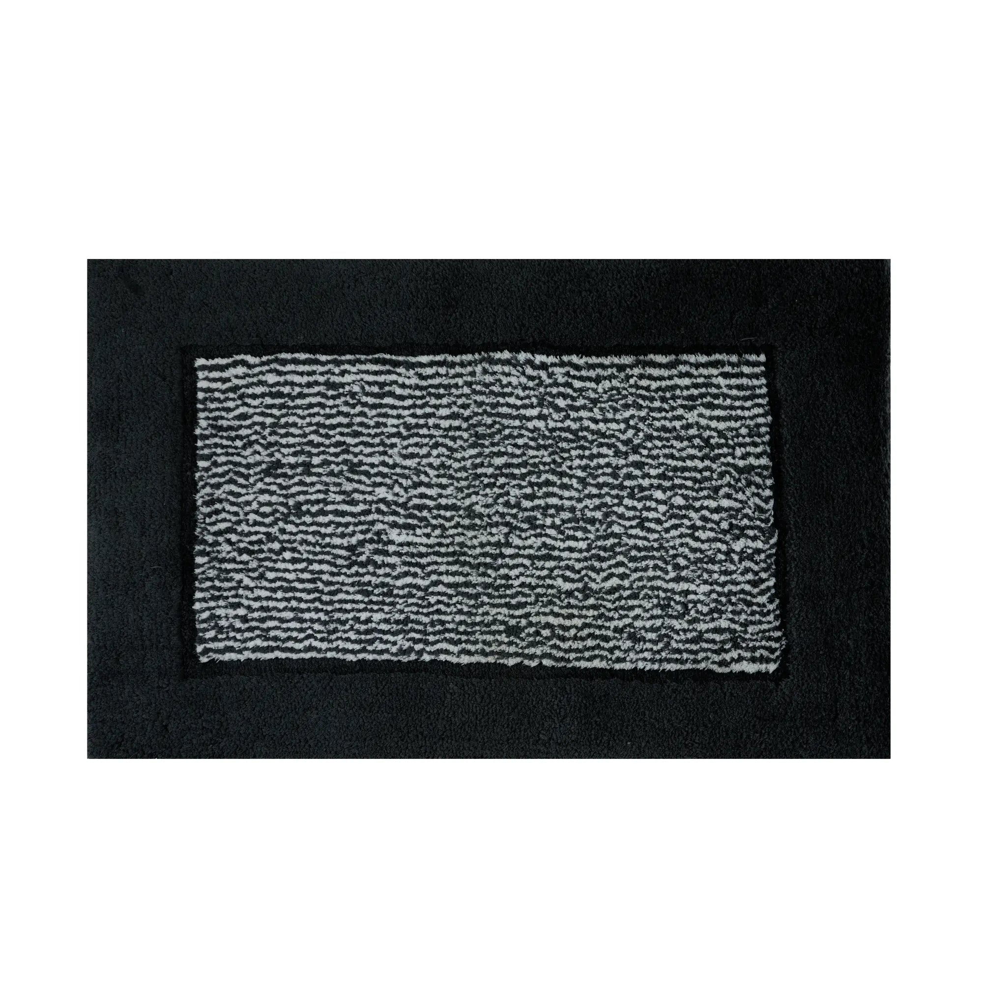 Bold Frame Microfiber Anti Skid Gray Bathmat