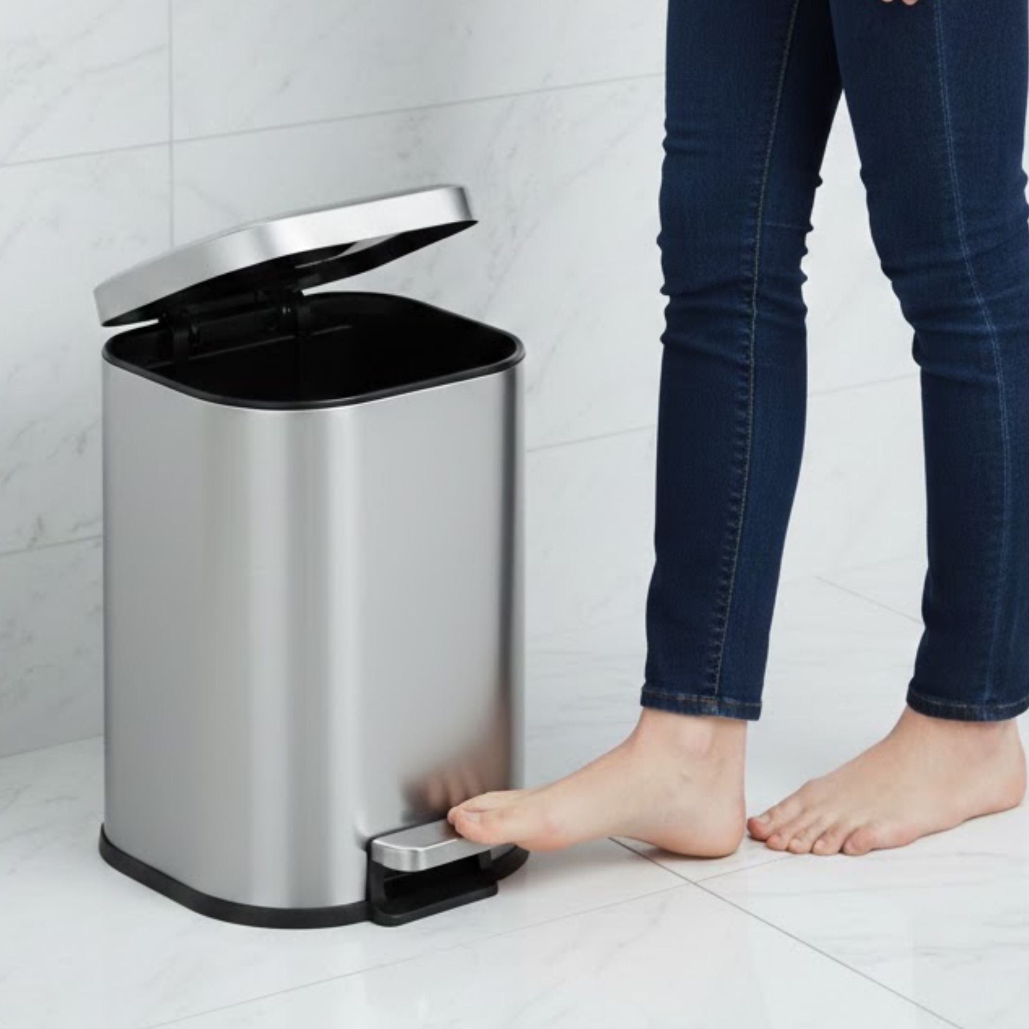 Arlo Stainless Steel Step Bin Trashcan 6 Litre - Pano