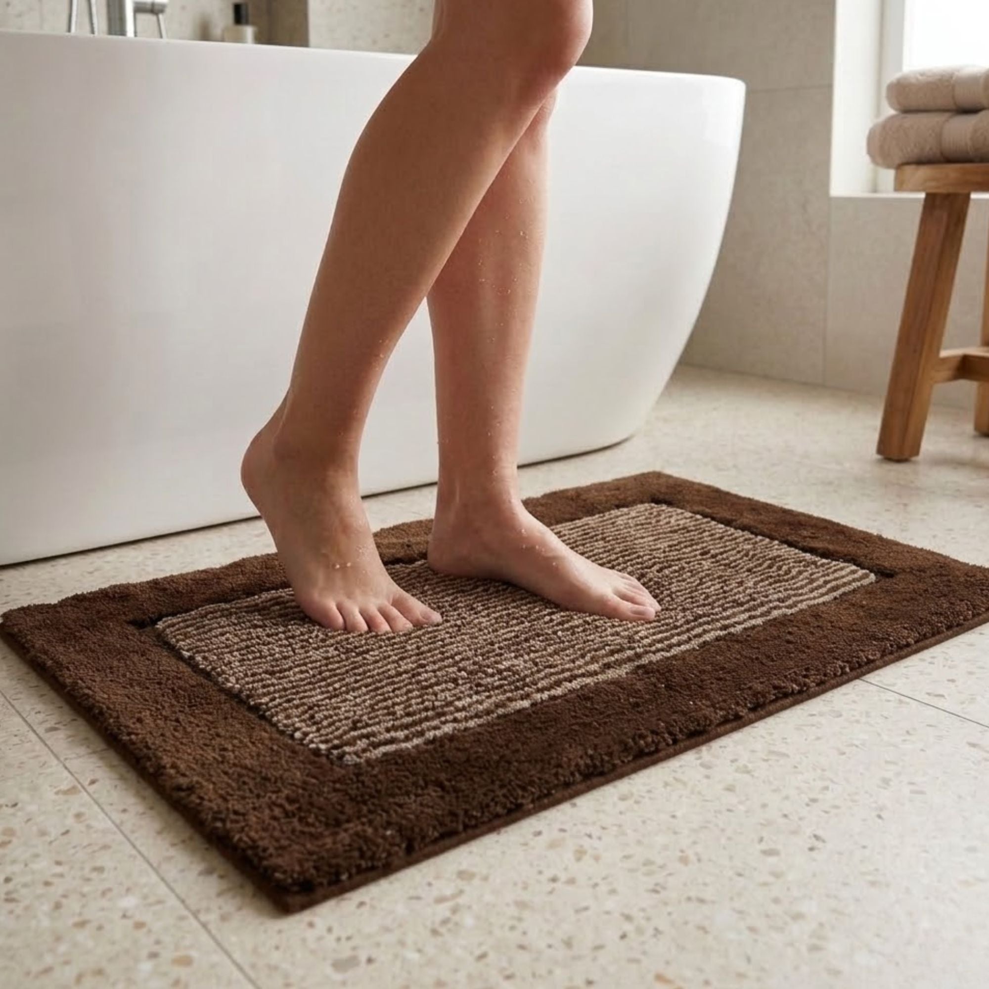 Bold Frame Microfiber Anti Skid Bathmat - Pano