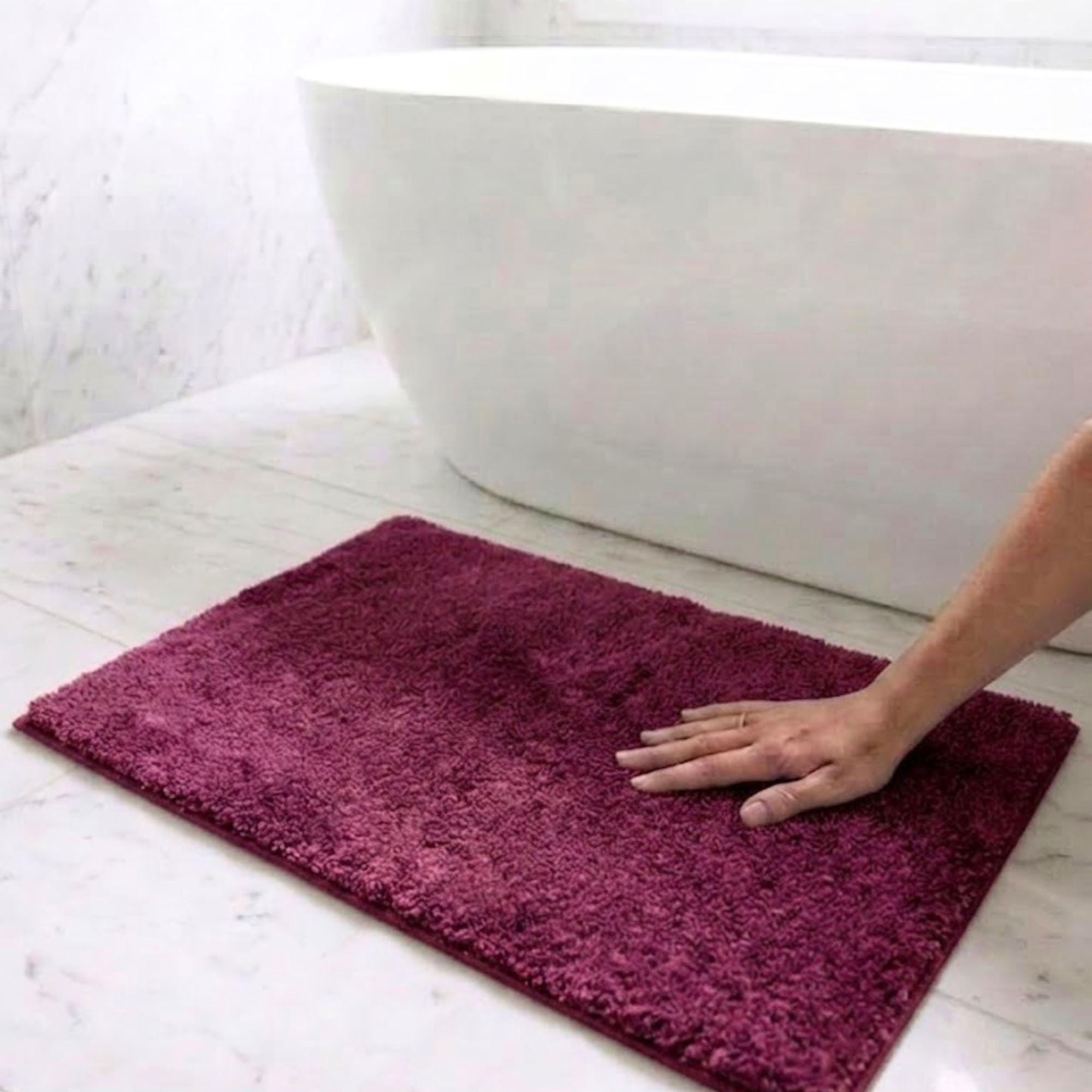 Maples Microfiber Anti Skid Super Absorbent Bathmat Set of 2 - Pano