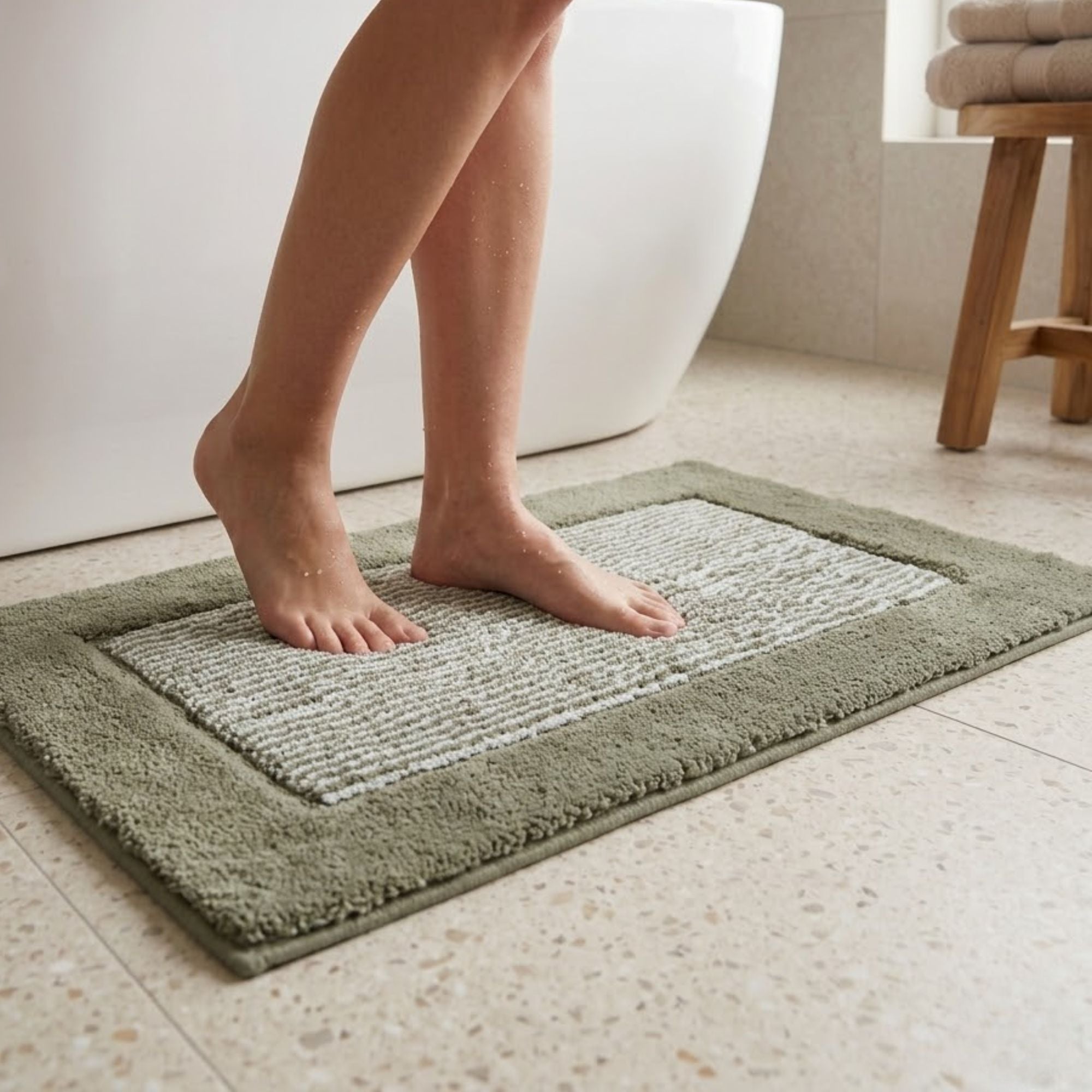 Bold Frame Microfiber Anti Skid Bathmat - Pano