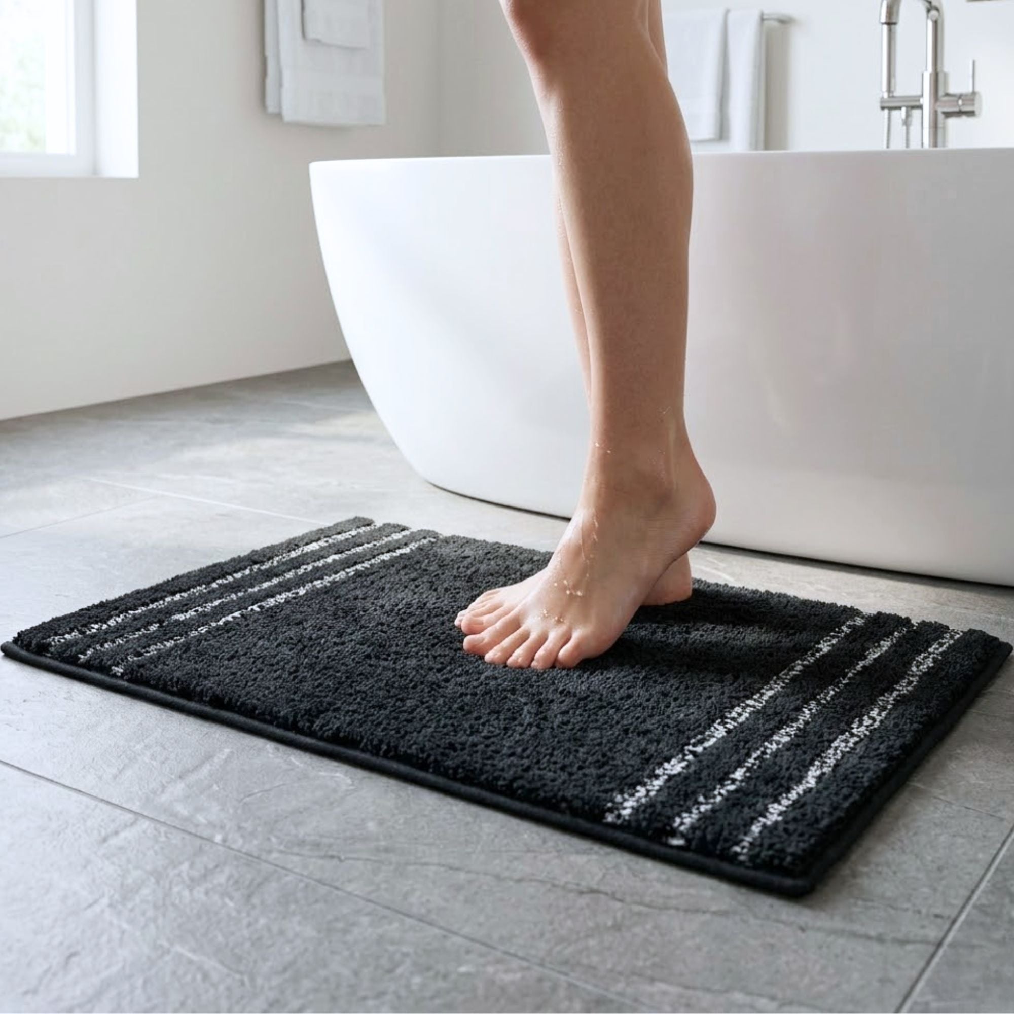 Clarion Anti Skid Light Grey Bathmat - Pano