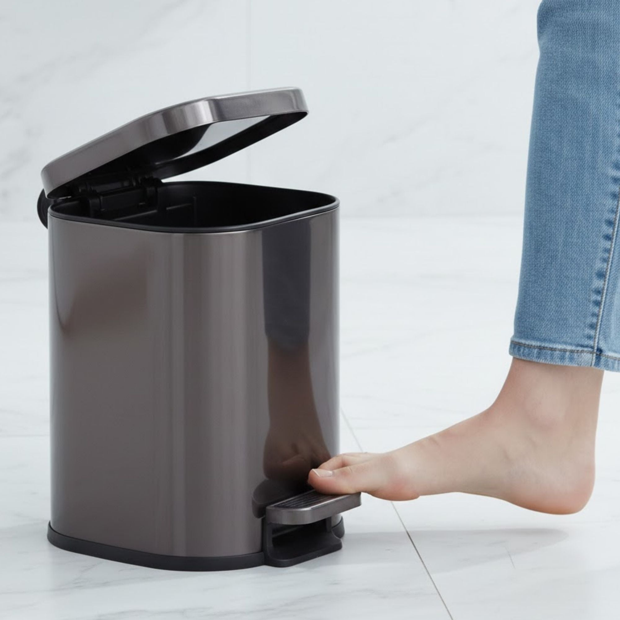 Arlo Stainless Steel Step Bin Trashcan 6 Litre - Pano