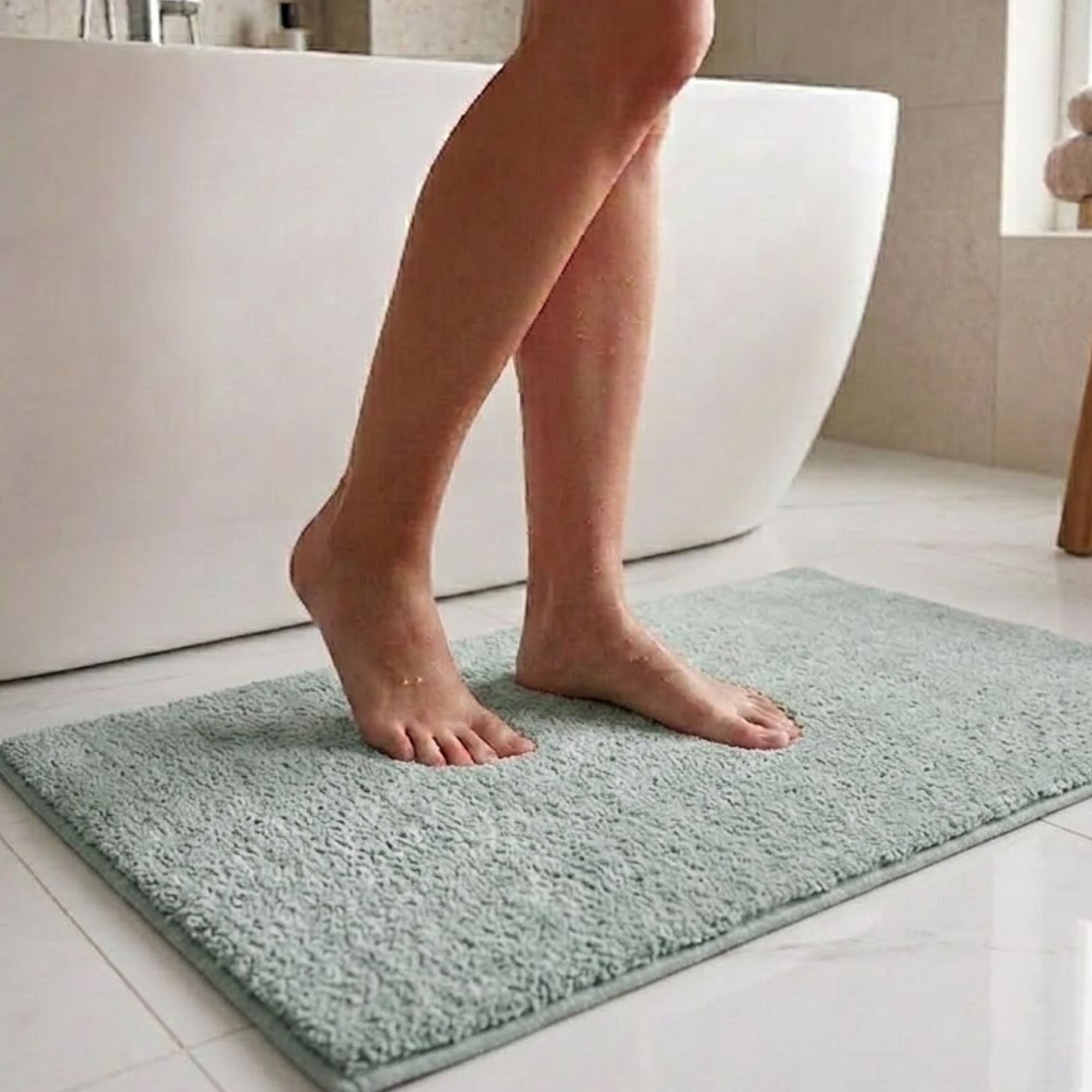 Maples Microfiber Anti Skid Super Absorbent Bathmat Set of 2 - Pano
