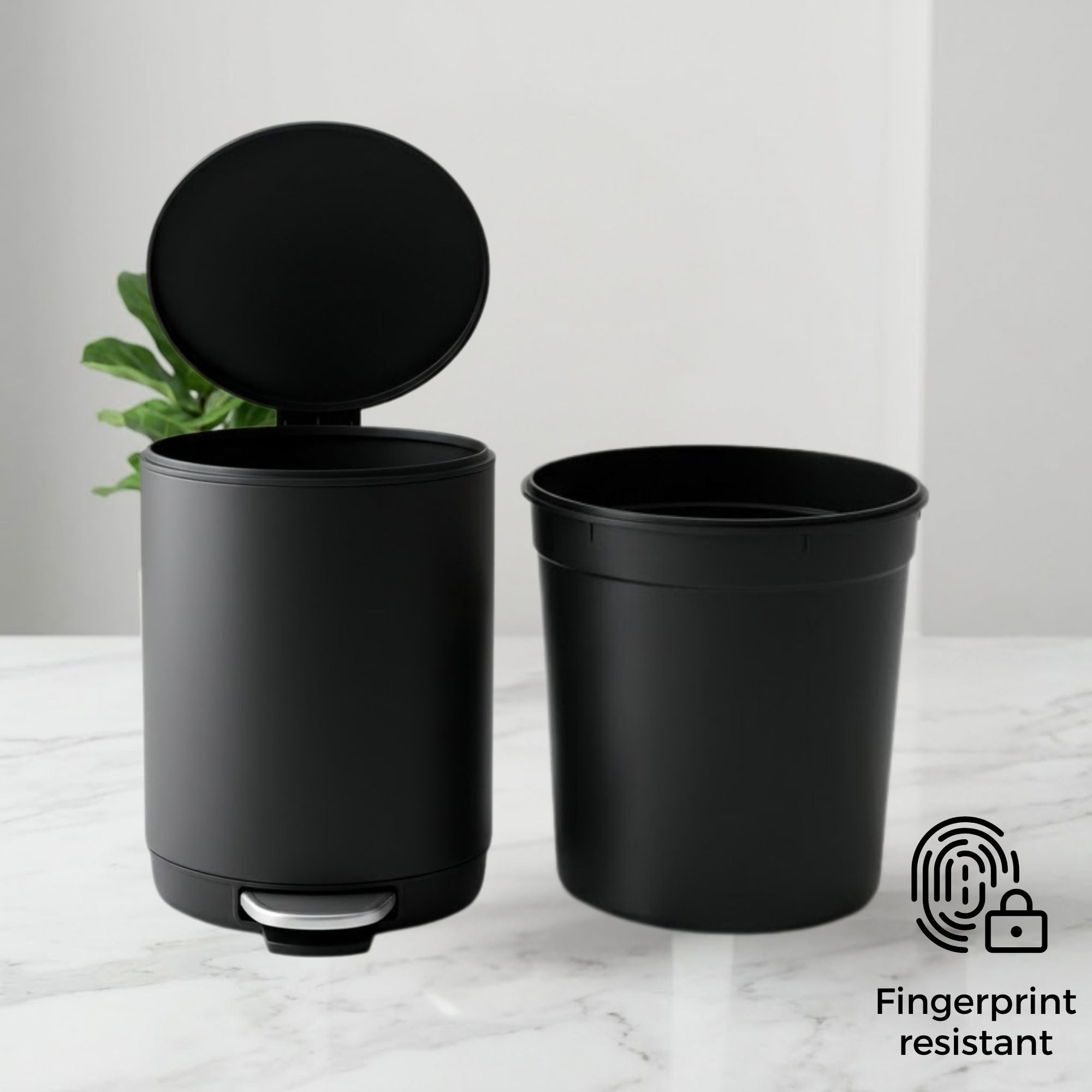 Vesta Stainless Steel Soft Close Peddle Dustbins 5 Litre - Pano