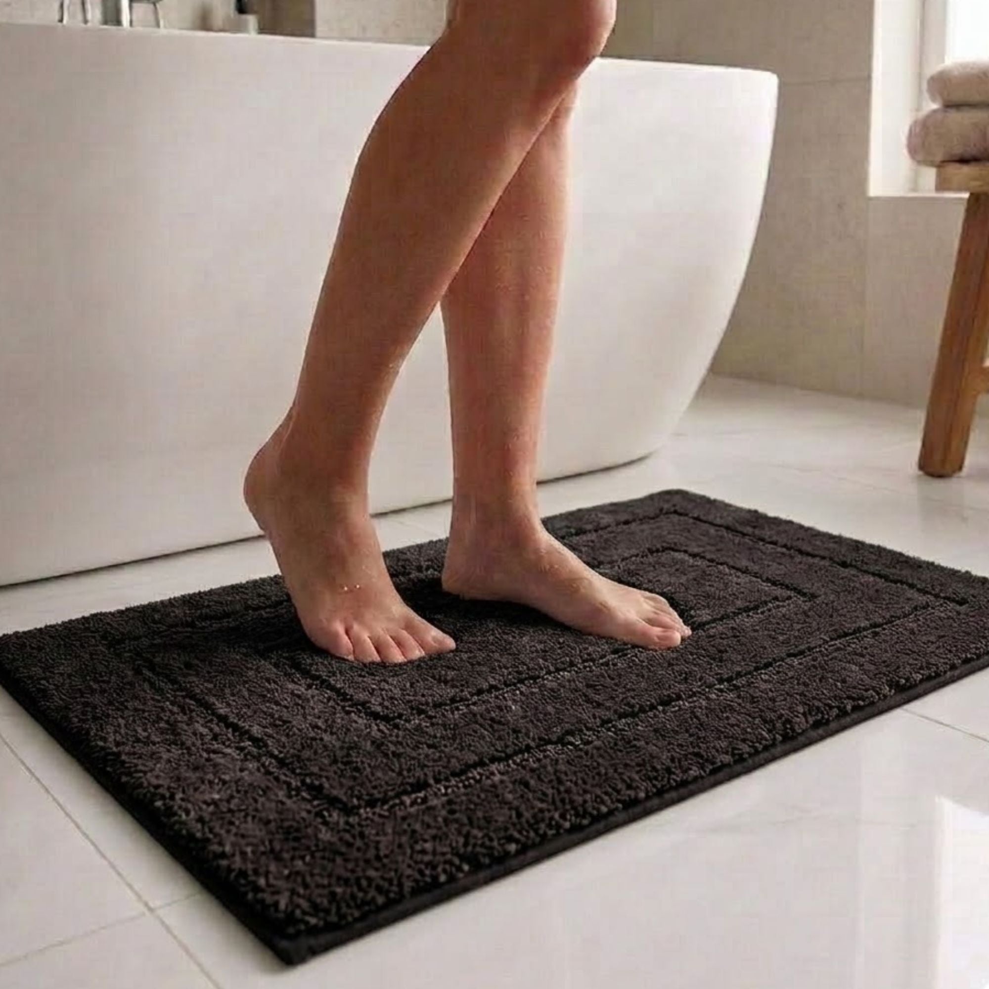 Triple Frame Anti Skid Super Soft Bathmat -Pano