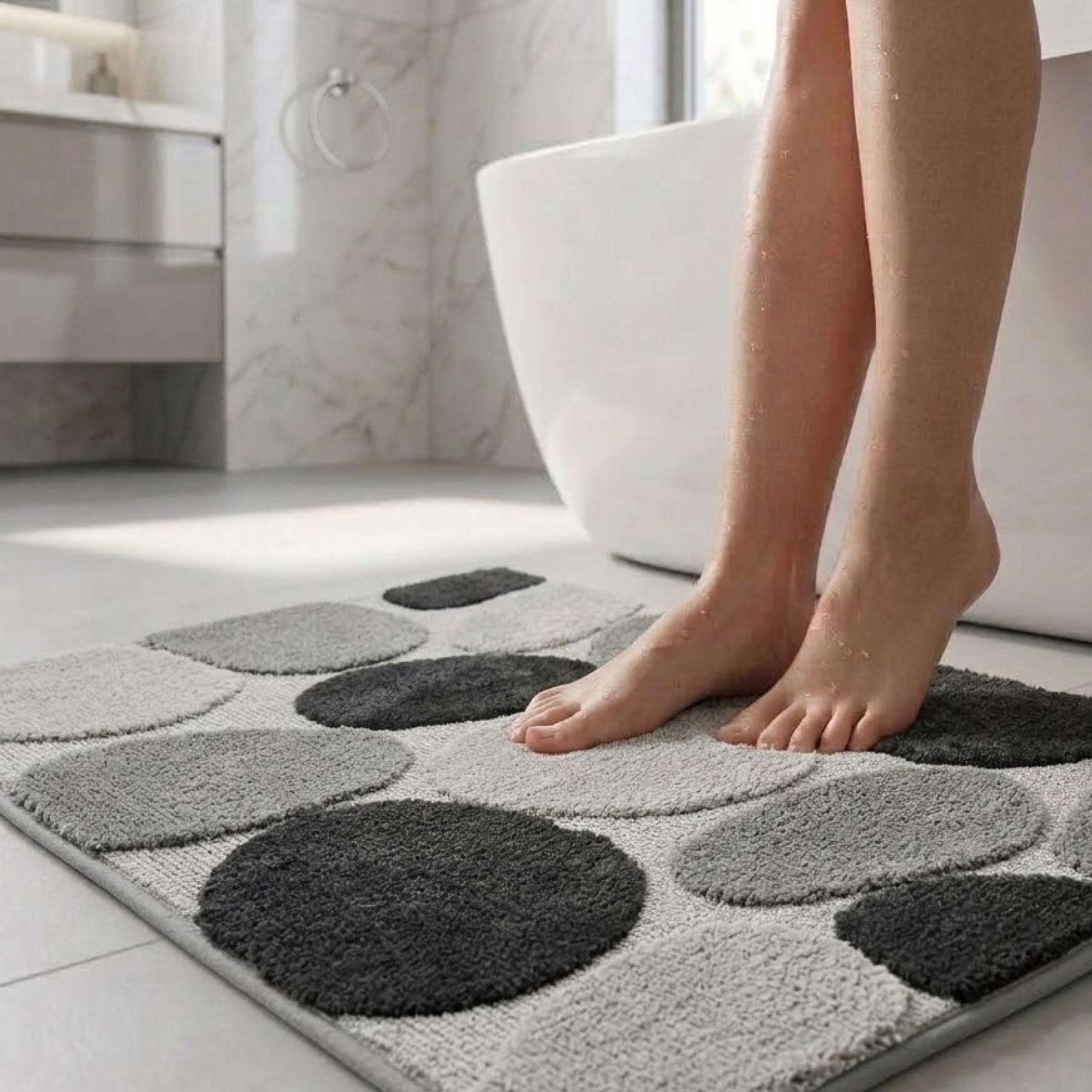 Stone Microfiber Anti Skid Bathmat - Pano
