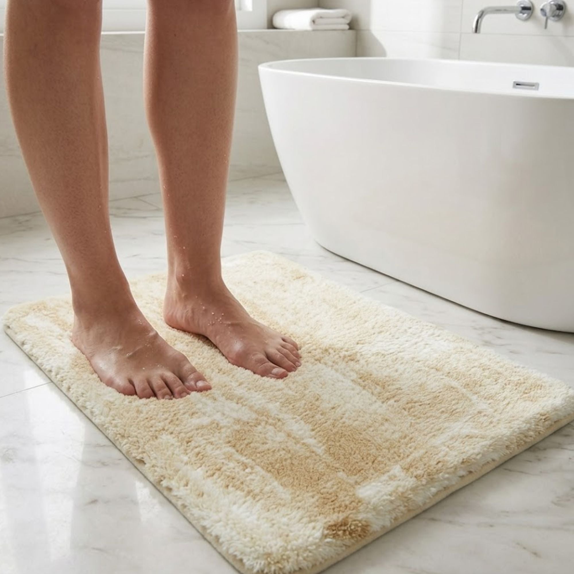 Cashmere Rabbit Fur Anti Skid Fur Bathmat - Pano