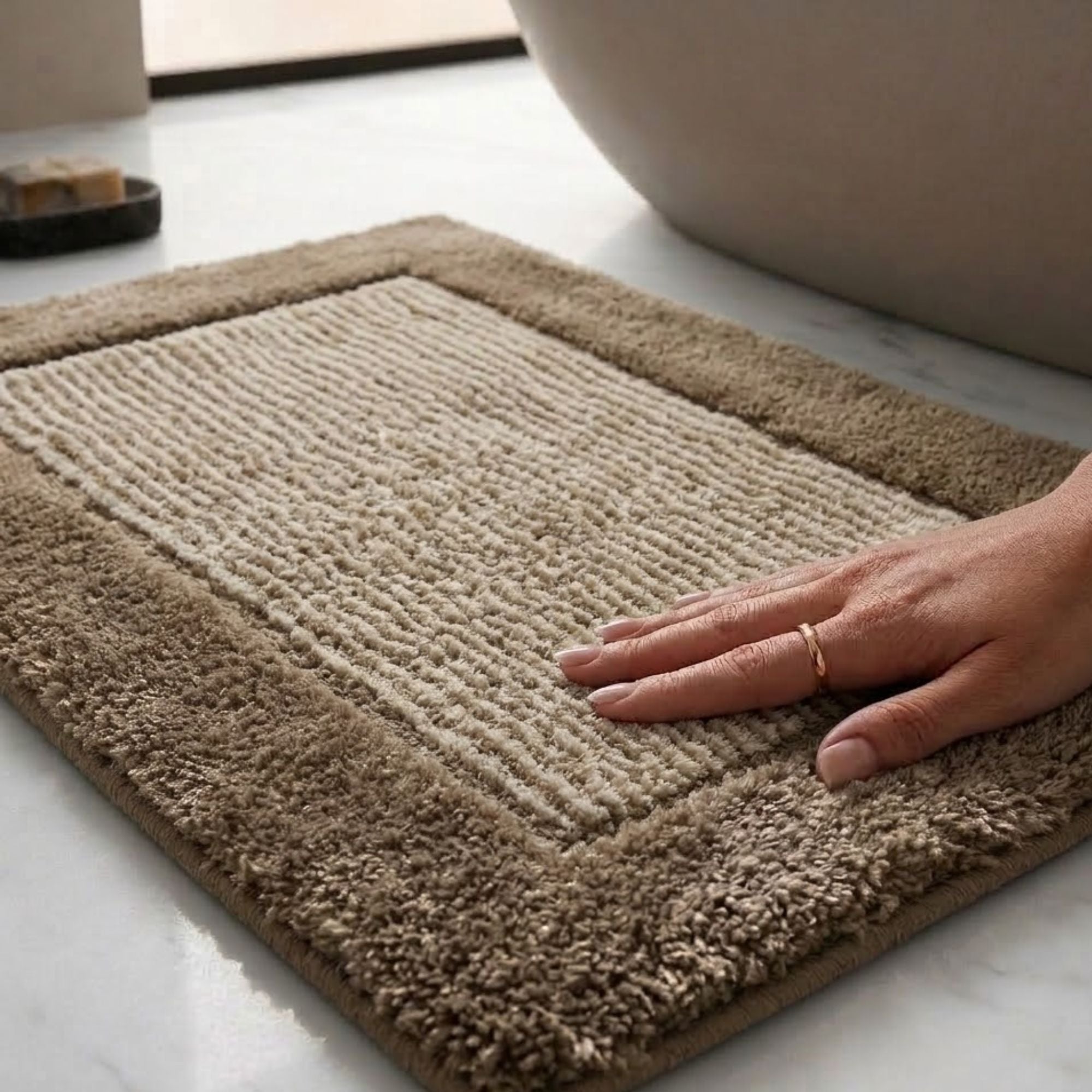 Bold Frame Microfiber Anti Skid Bathmat - Pano