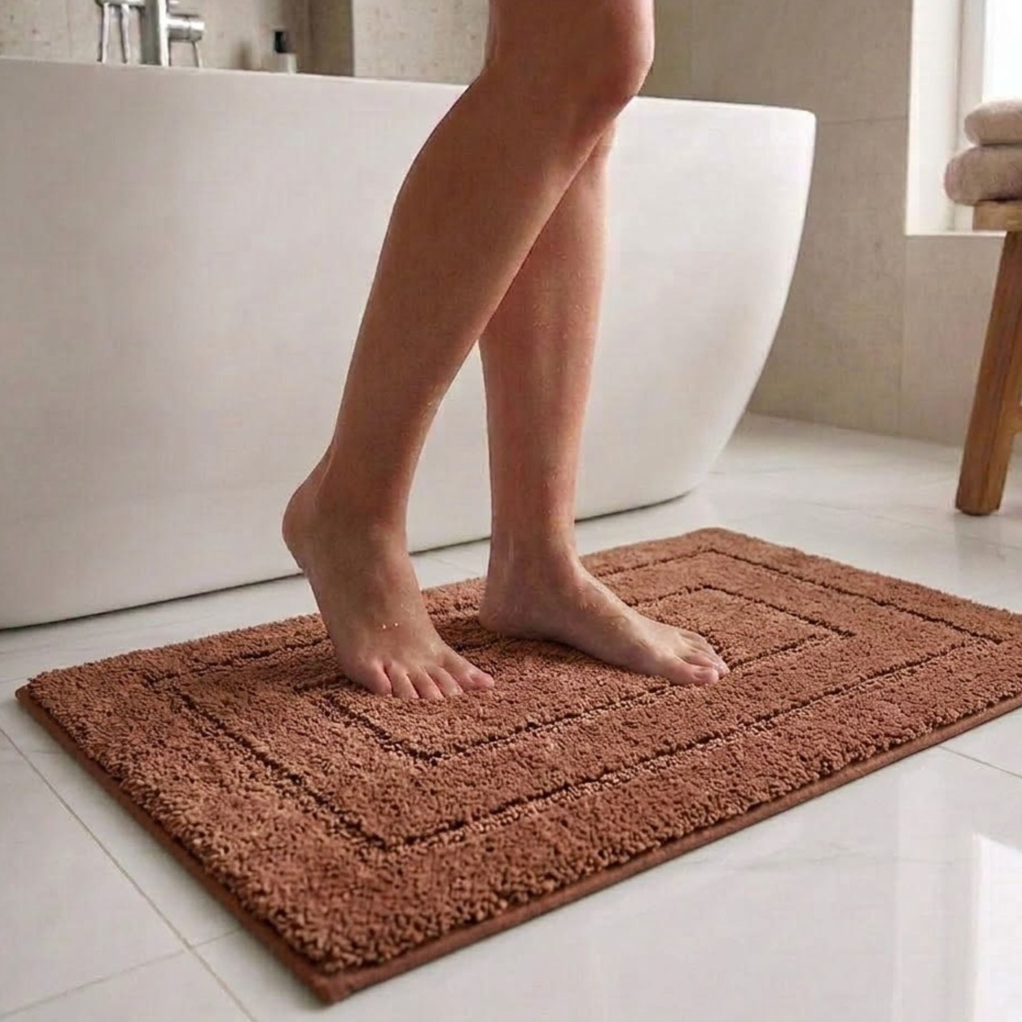 Triple Frame Anti Skid Super Soft Bathmat -Pano