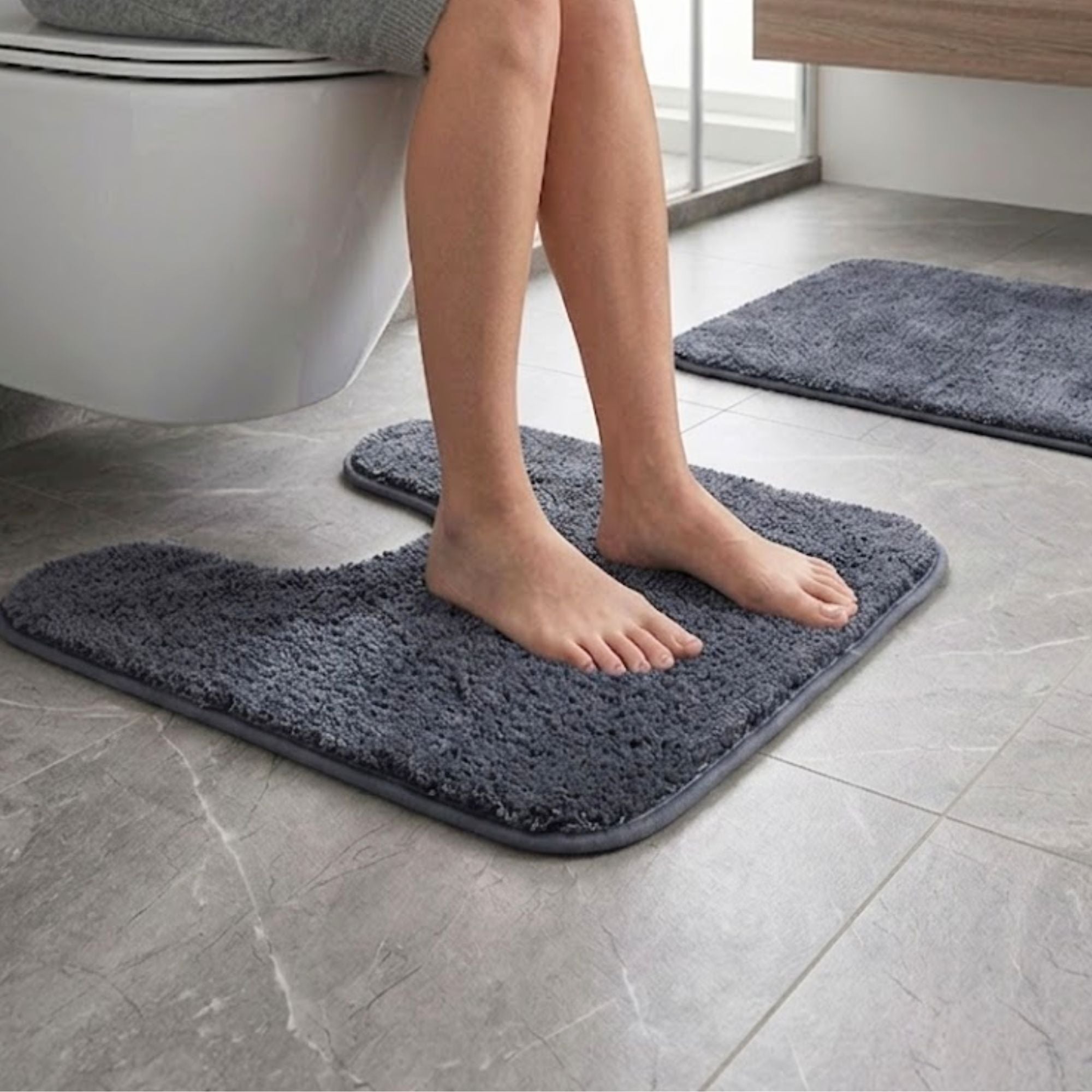 Sophia Anti Skid 2 Pcs Contour Bath Rug - Pano