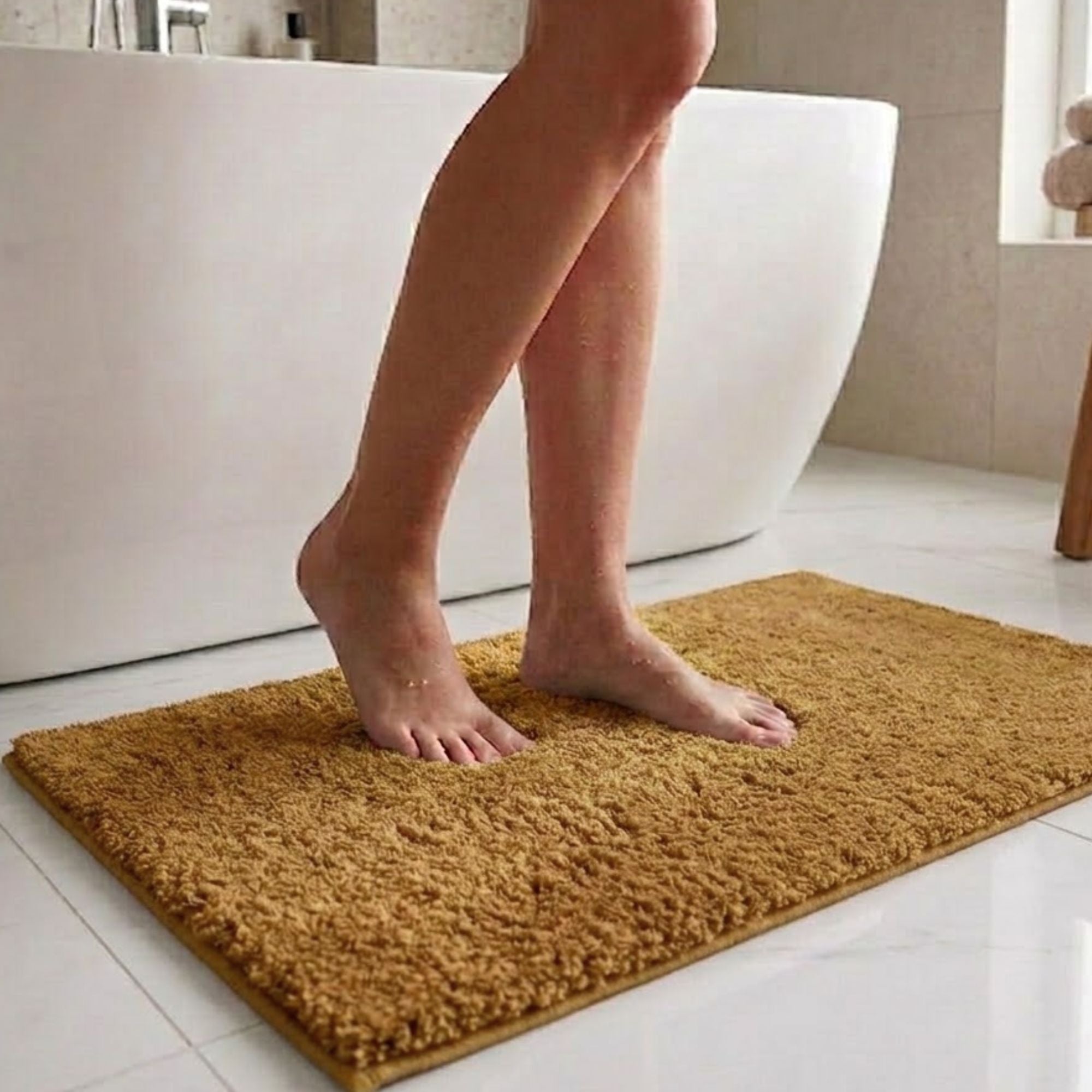 Maples Microfiber Anti Skid Super Absorbent Bathmat Set of 2 - Pano