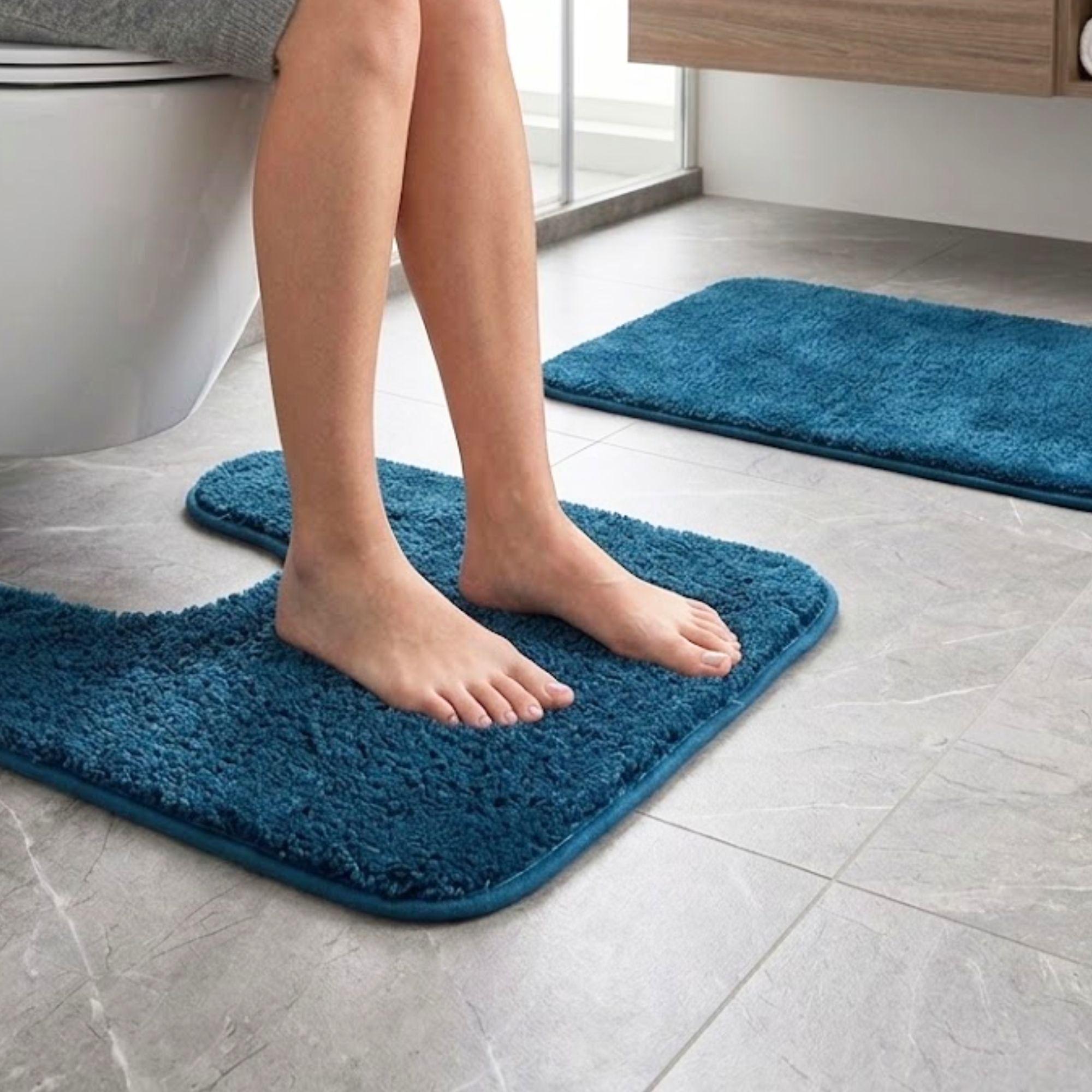 Sophia Anti Skid 2 Pcs Contour Bath Rug - Pano