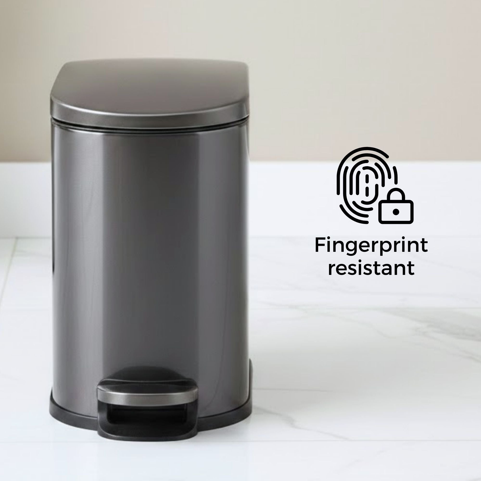 Milo Stainless Steel Step Bin Trashcan 5 Litre - Pano