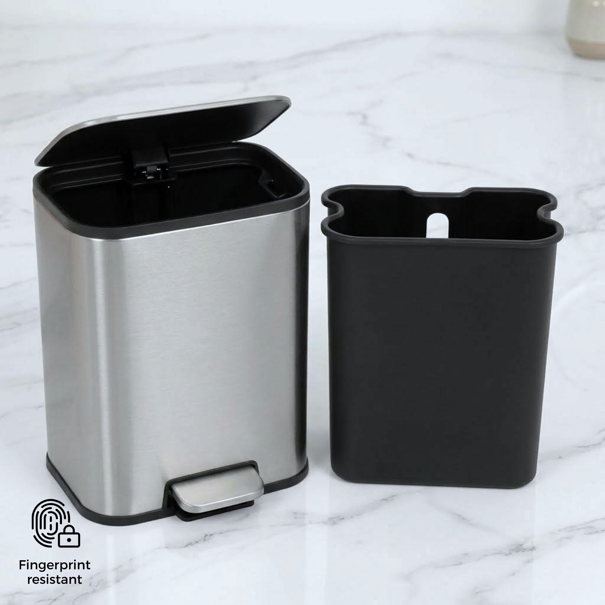 Binova Stainless Steel Soft Close Peddle Dustbins - Pano