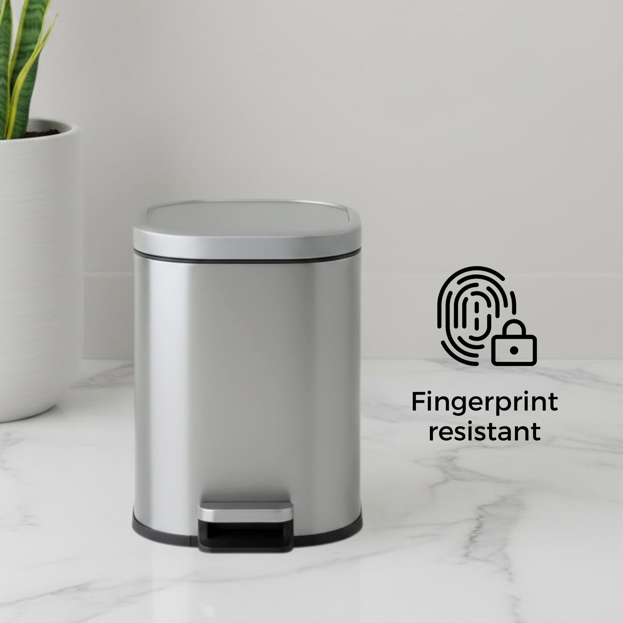 Arlo Stainless Steel Step Bin Trashcan 6 Litre - Pano