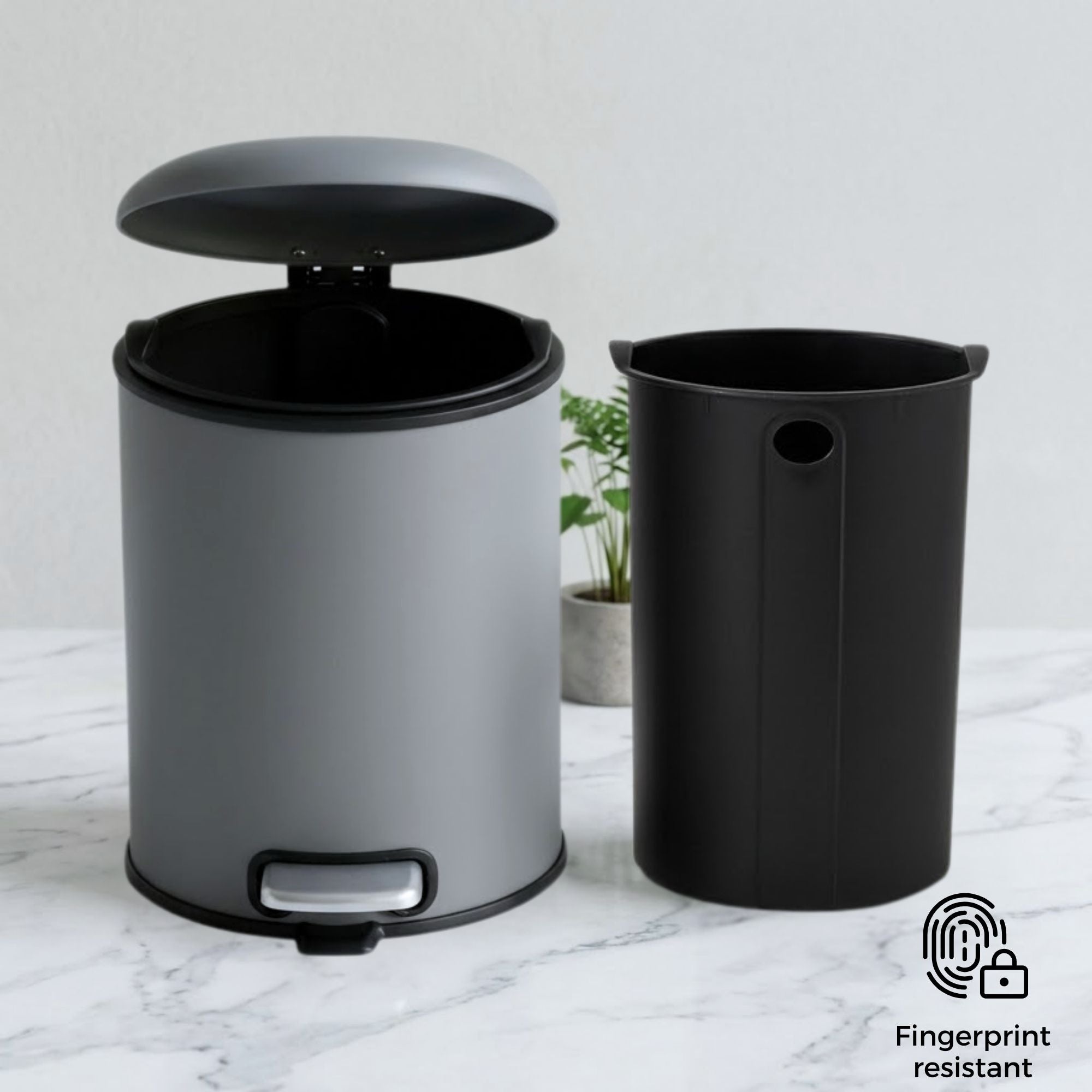 Levante Stainless Steel Soft Close Peddle Dustbins - Pano