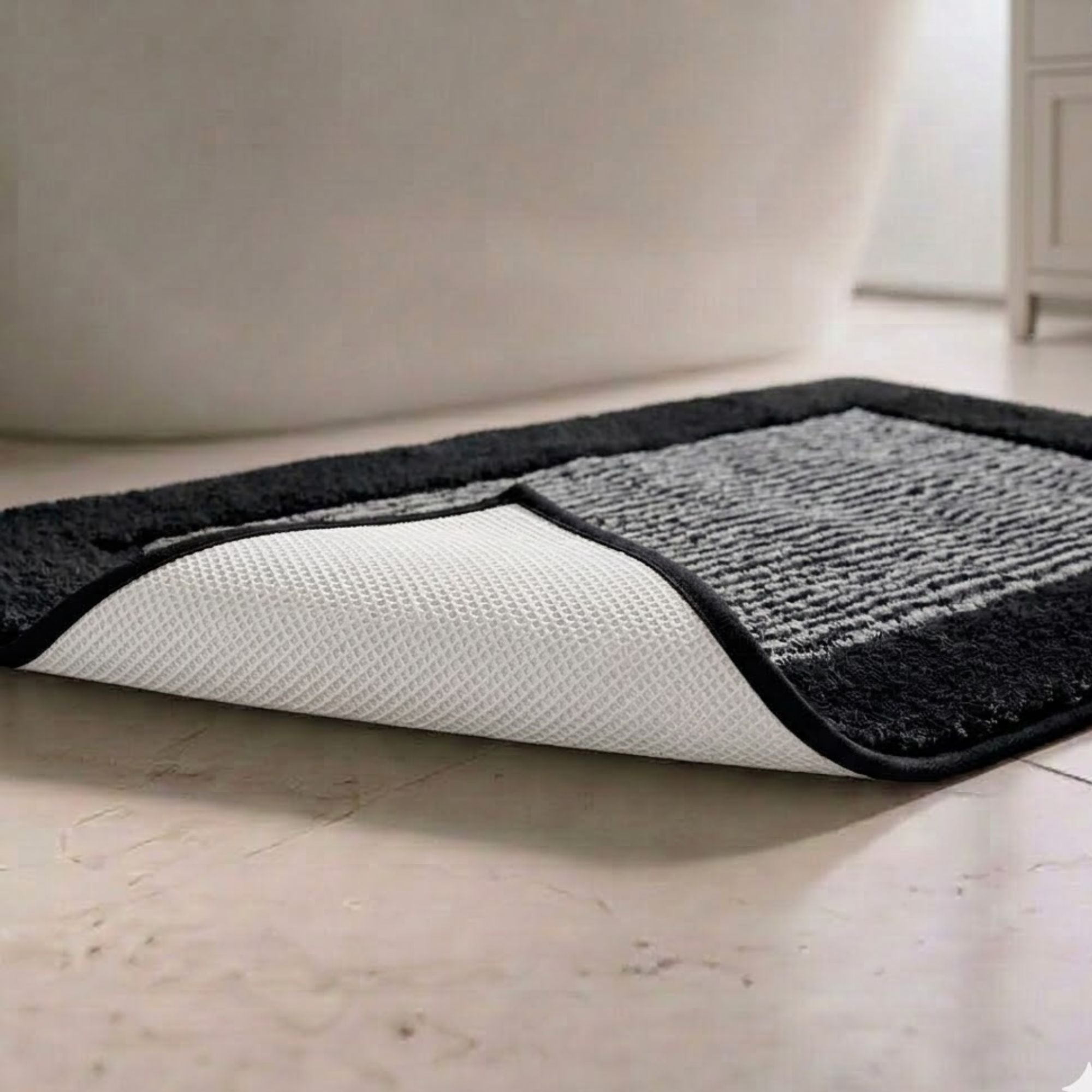 Bold Frame Microfiber Anti Skid Bathmat - Pano