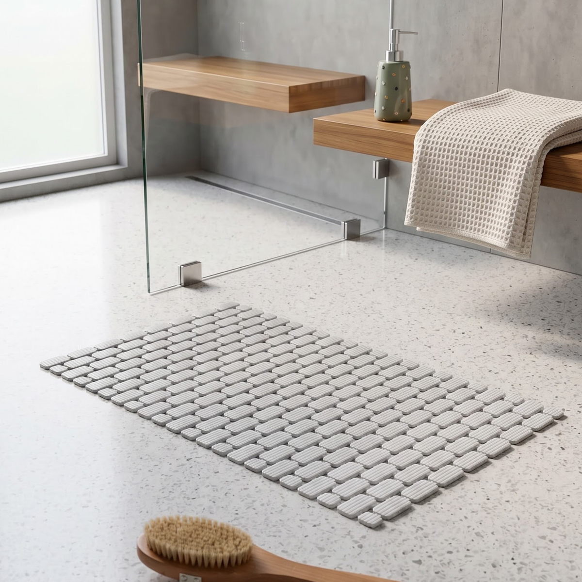 Mizu Anti Slip Shower Mat - Ash Grey