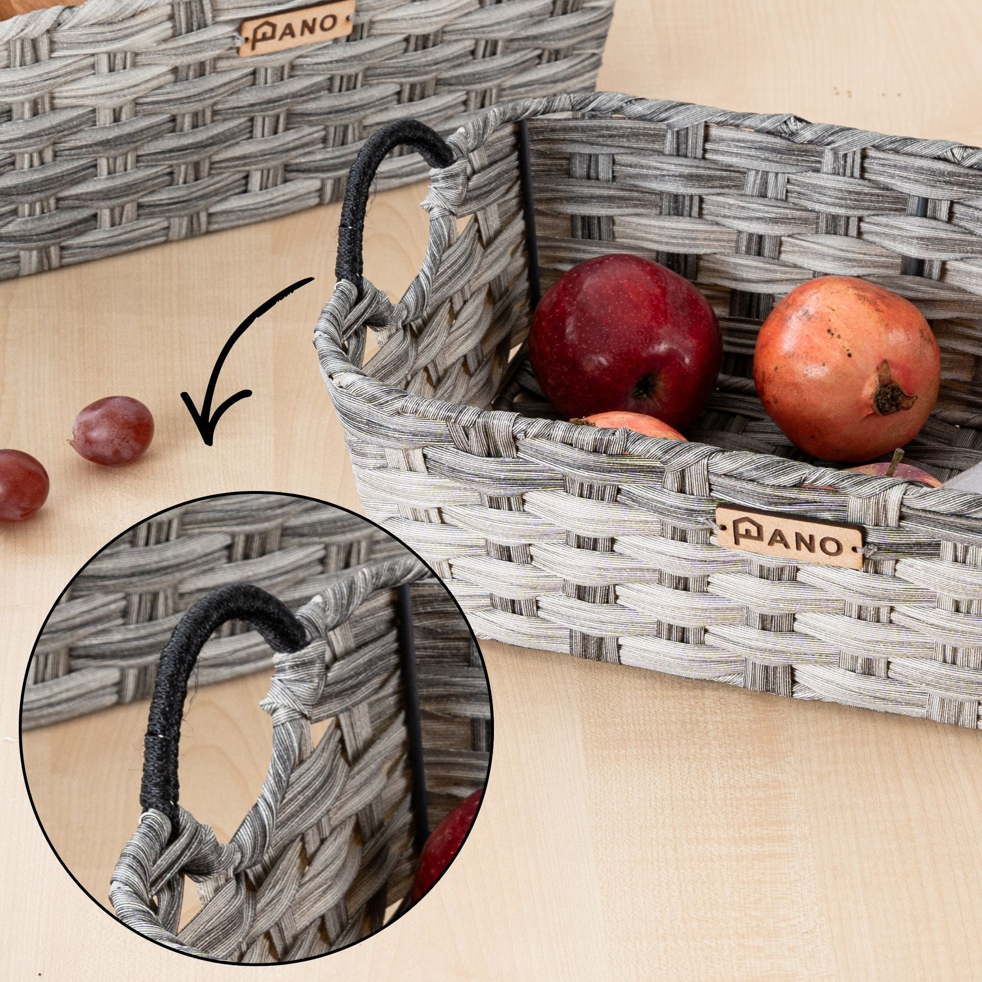 Wicker Kitchen Utility Maxwell Basket | Storage Organiser - Pano