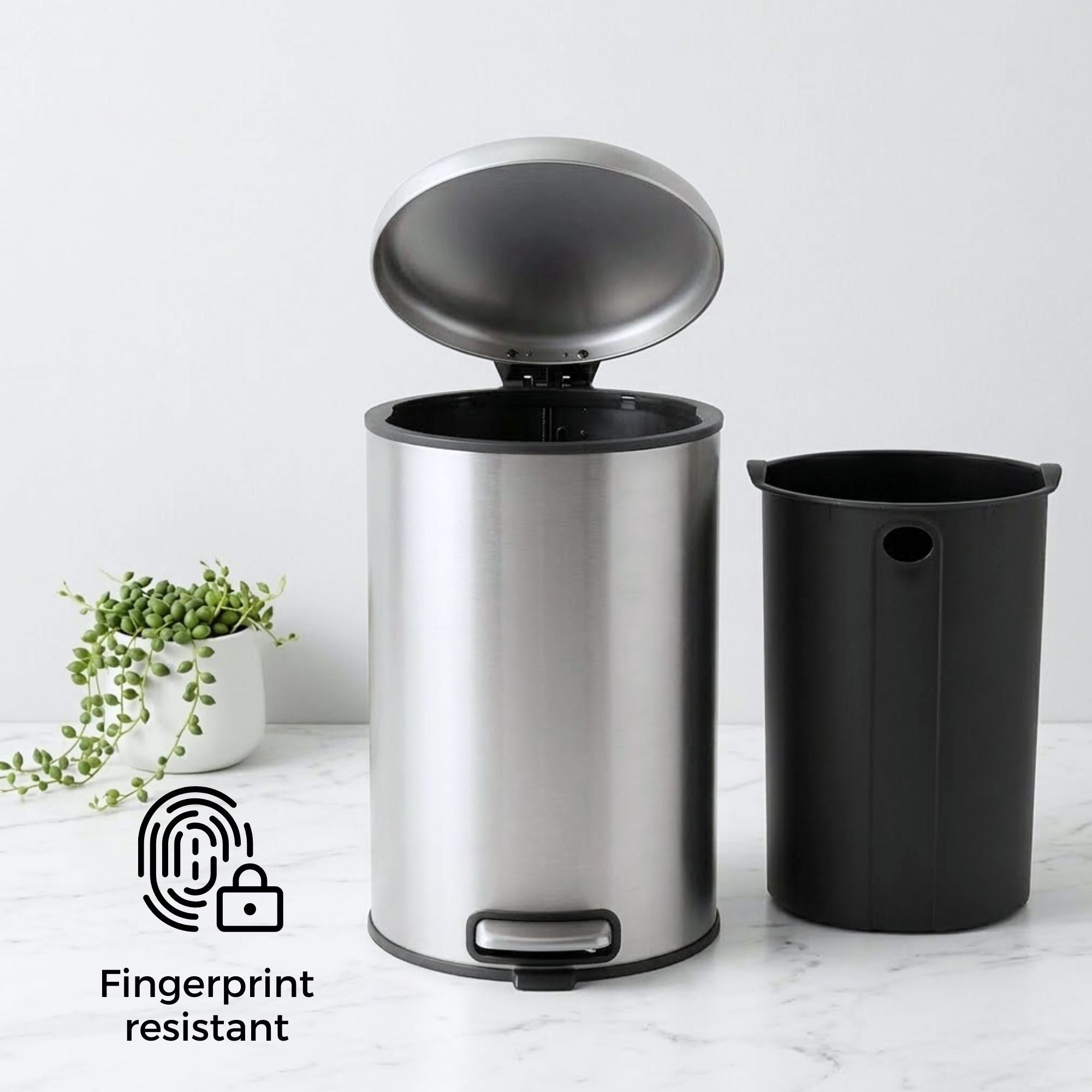 Levante Stainless Steel Soft Close Peddle Dustbins - Pano
