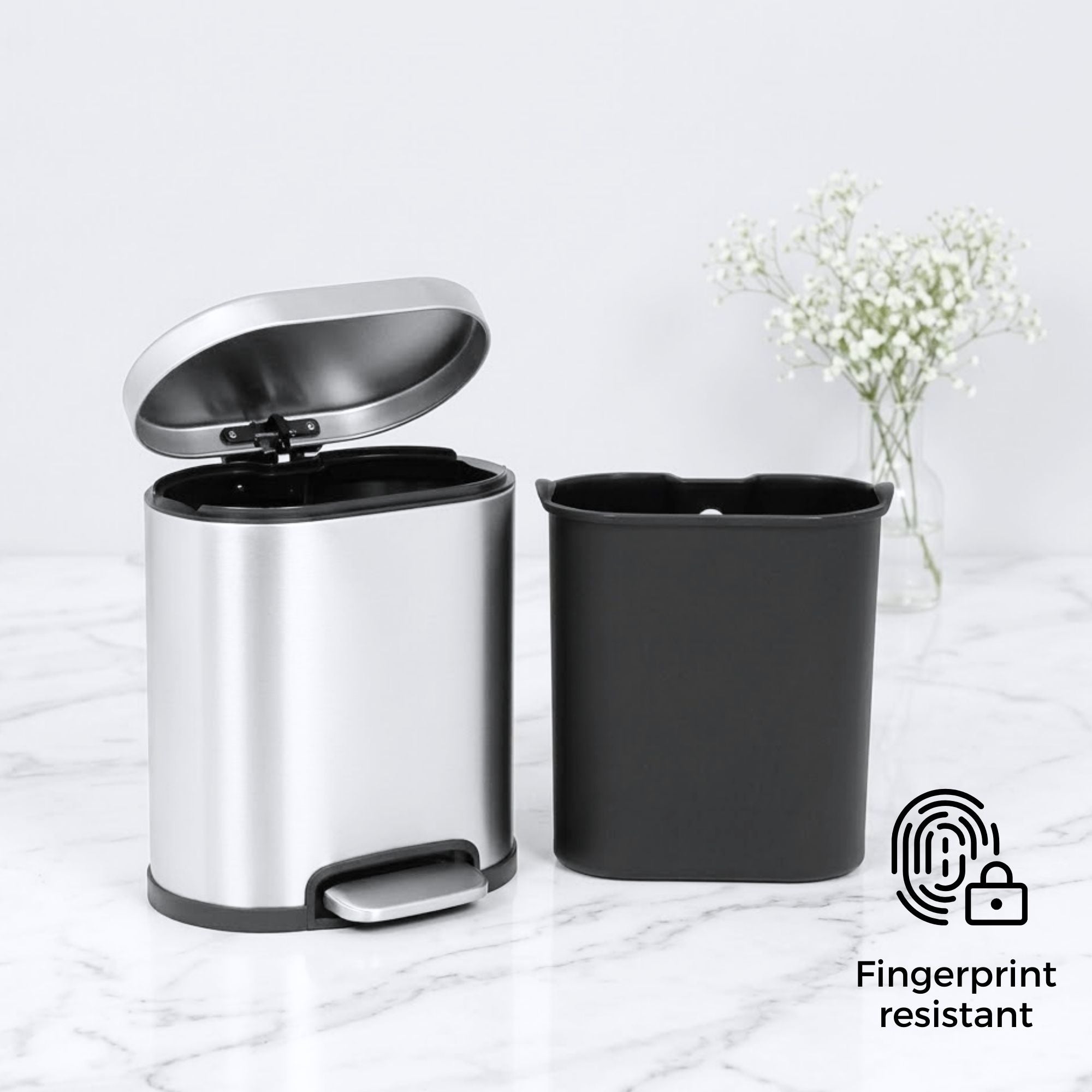Masa Stainless Steel Soft Close Peddle Dustbins 5 Litre - Pano