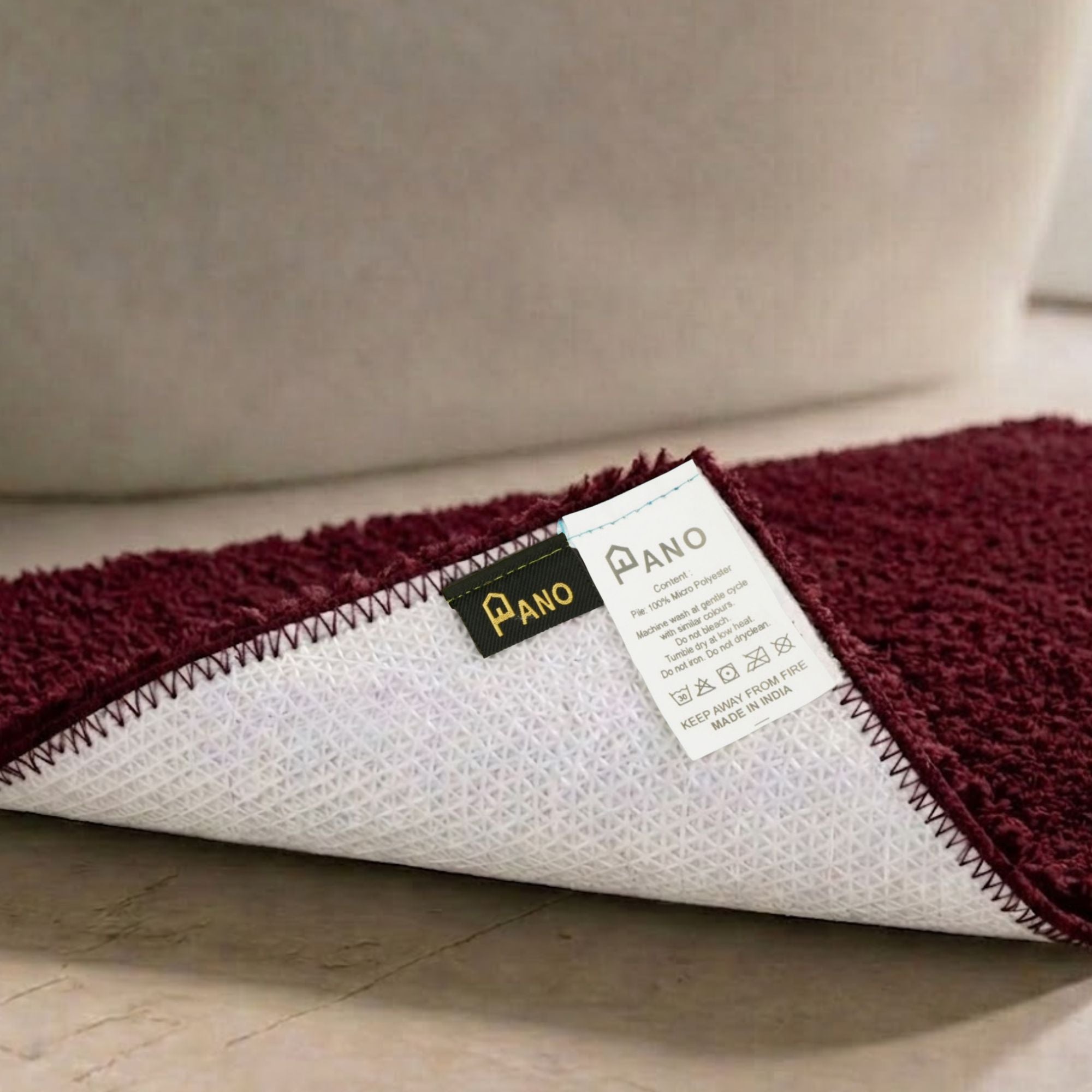 Maples Microfiber Anti Skid Super Absorbent Bathmat Set of 2 - Pano