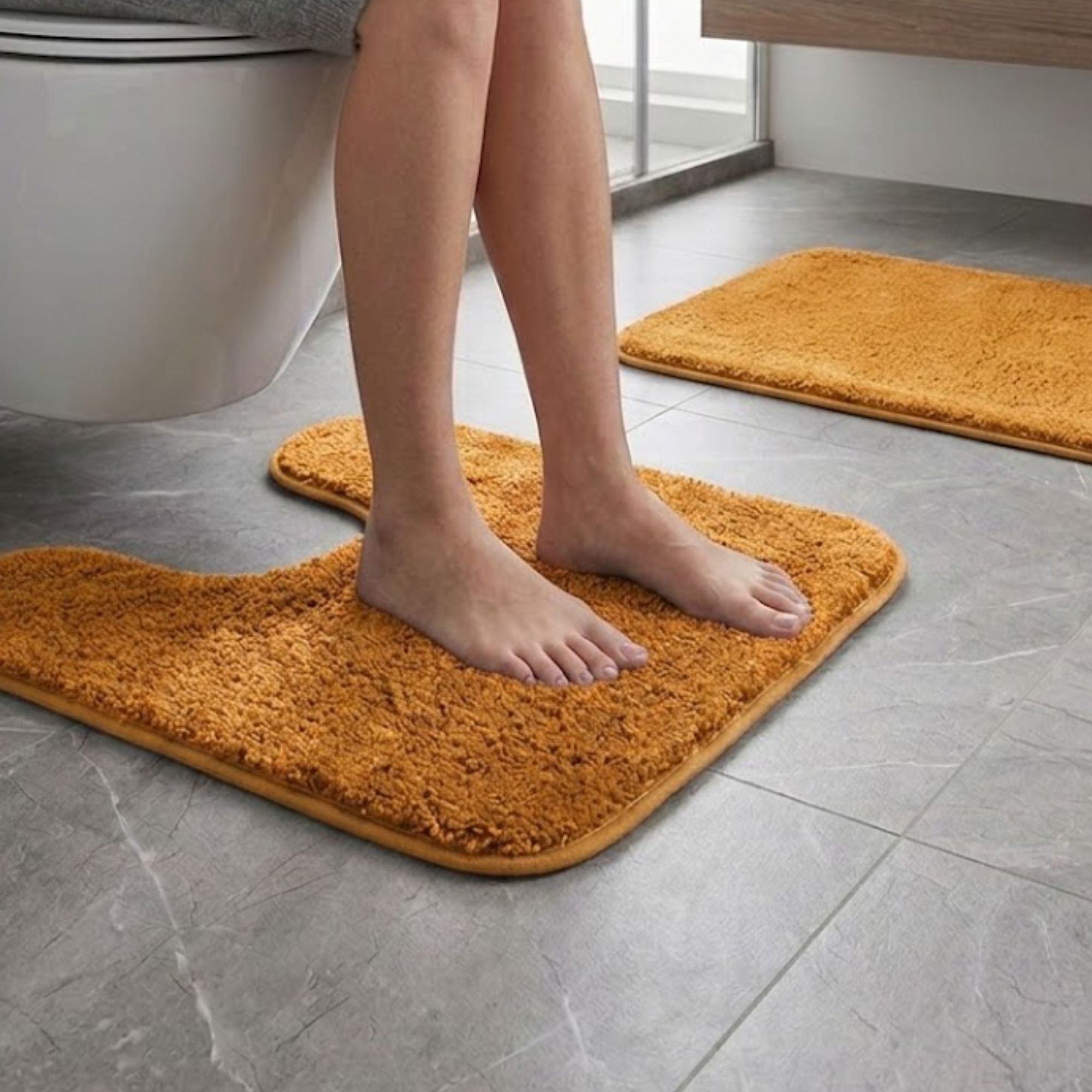 Sophia Anti Skid 2 Pcs Contour Bath Rug - Pano