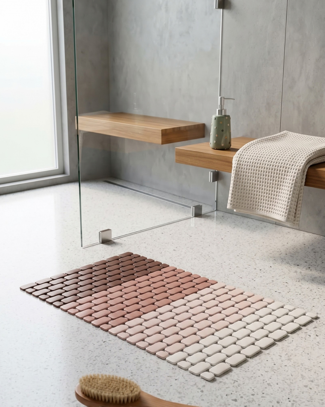 Breez Anti Slip Shower Mat - Blush