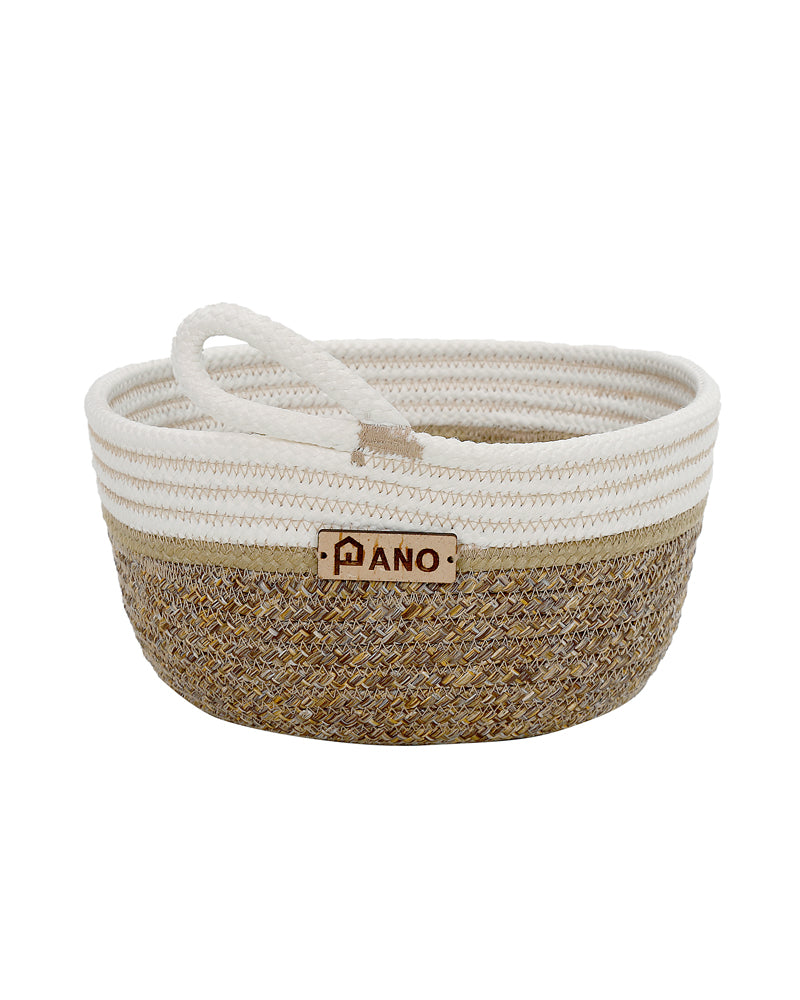 Naples Polypropylene Beige Multi-Storage Basket Pack of 2 Basket - Pano Pano