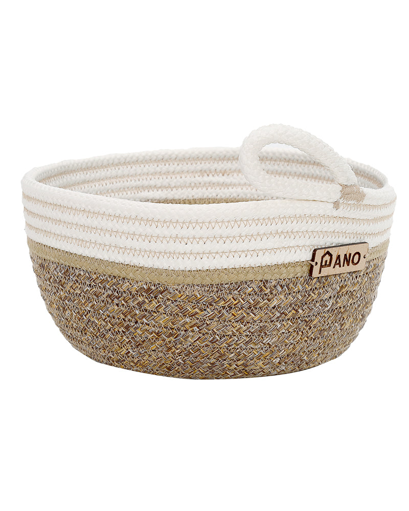 Naples Polypropylene Beige Multi-Storage Basket Pack of 2 Basket - Pano Pano