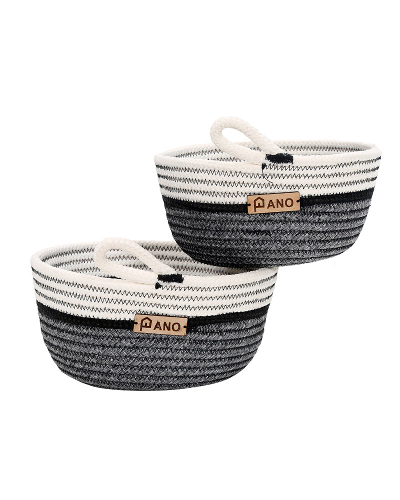 Naples Polypropylene Grey Multi-Storage Basket Pack of 2 Basket - Pano Pano