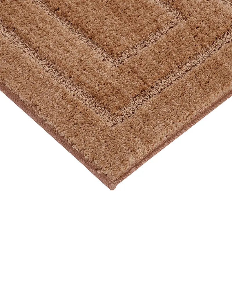 Triple Frame Anti Skid Super Soft Beige Bathmat