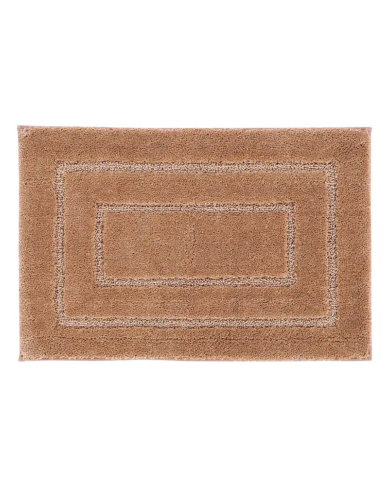 Triple Frame Anti Skid Super Soft Beige Bathmat